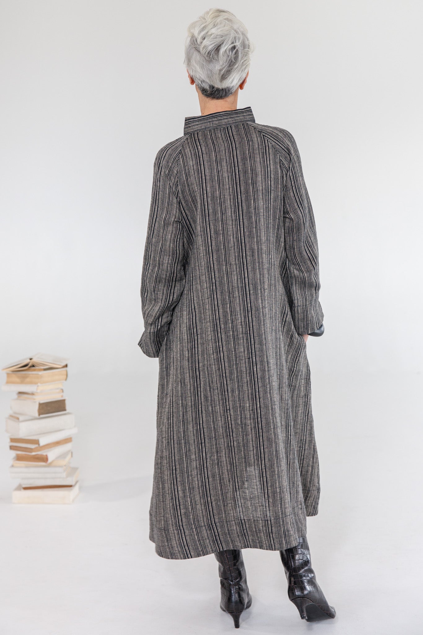 Luna Dress | Raven Stripe