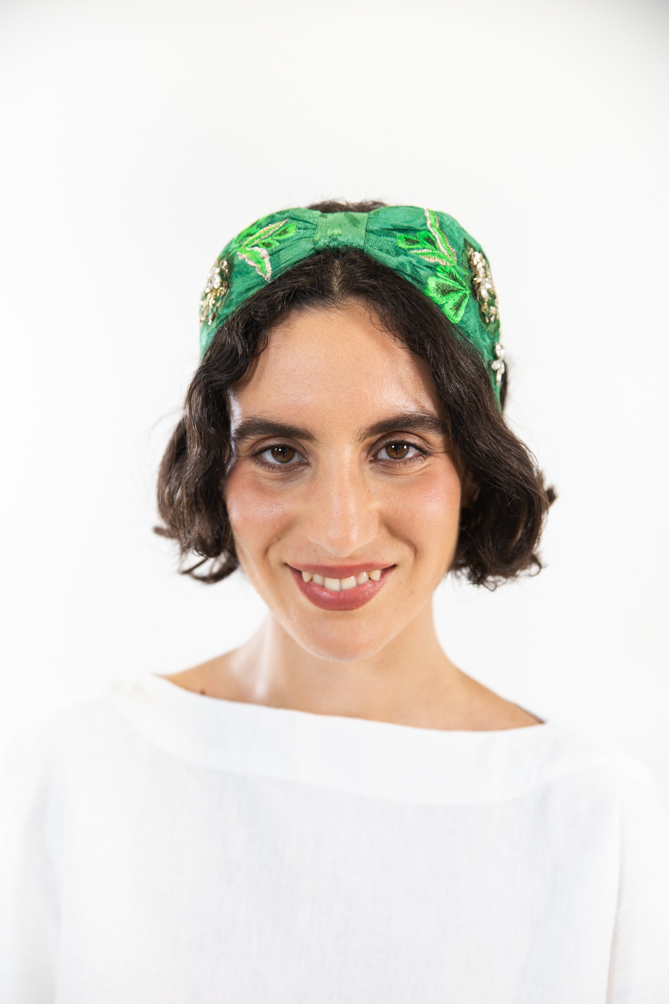 Hard Embroidered Headband | Victoria