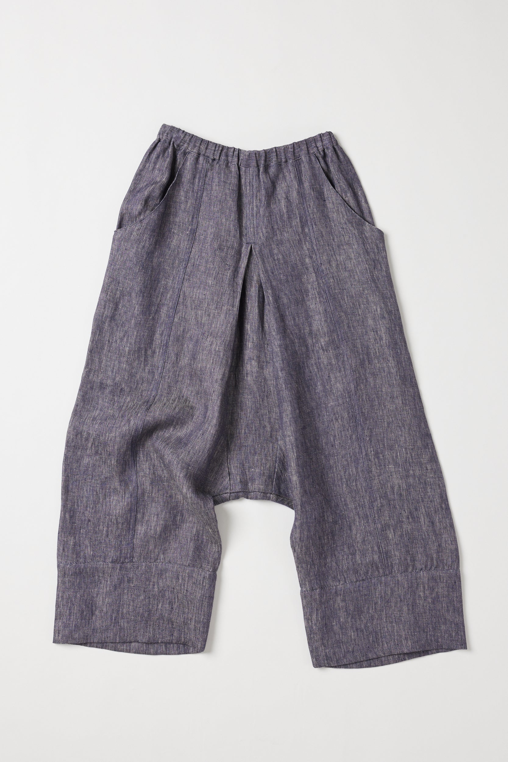 Yuki Drop Crotch Pant | Dusty Denim Linen