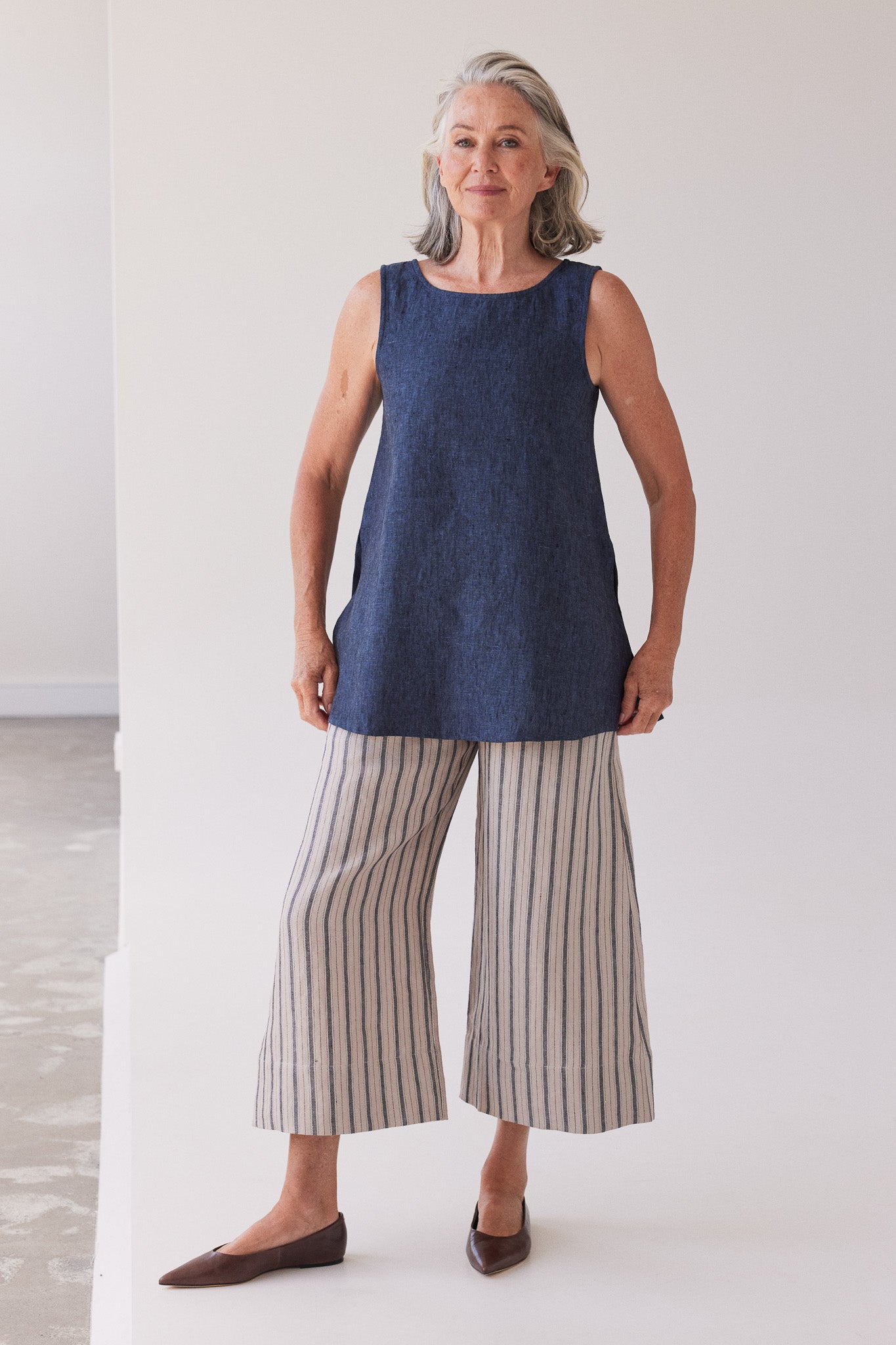Asher Sleeveless Top | Navy