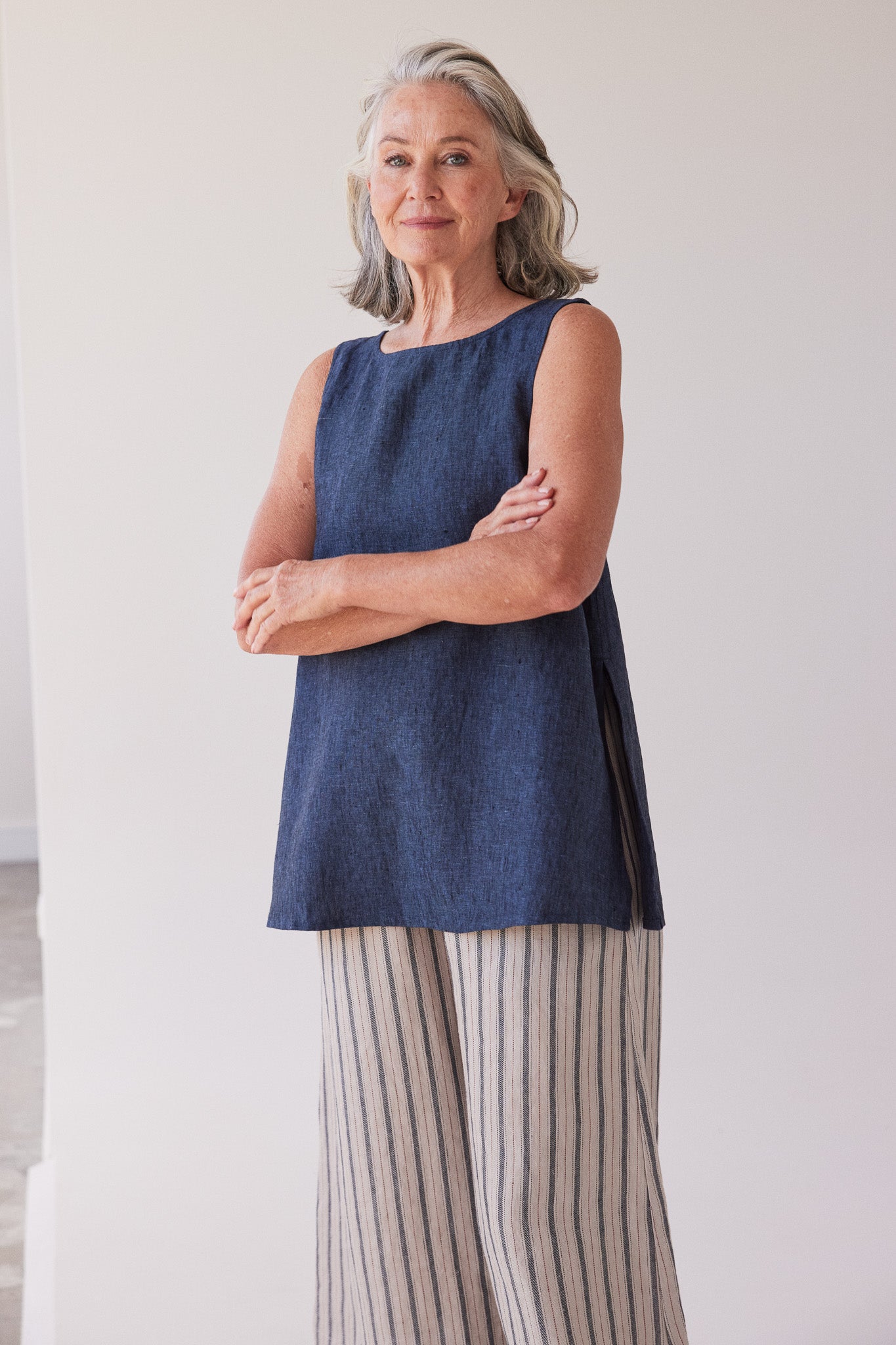 Asher Sleeveless Top | Navy
