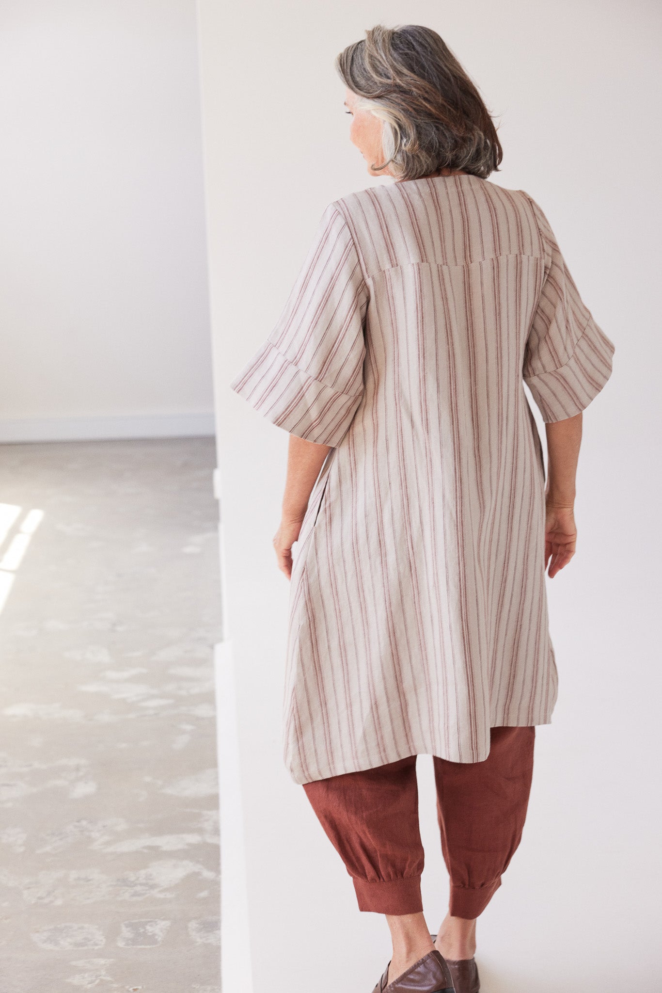 Avery Midi Dress | Brick Stripe