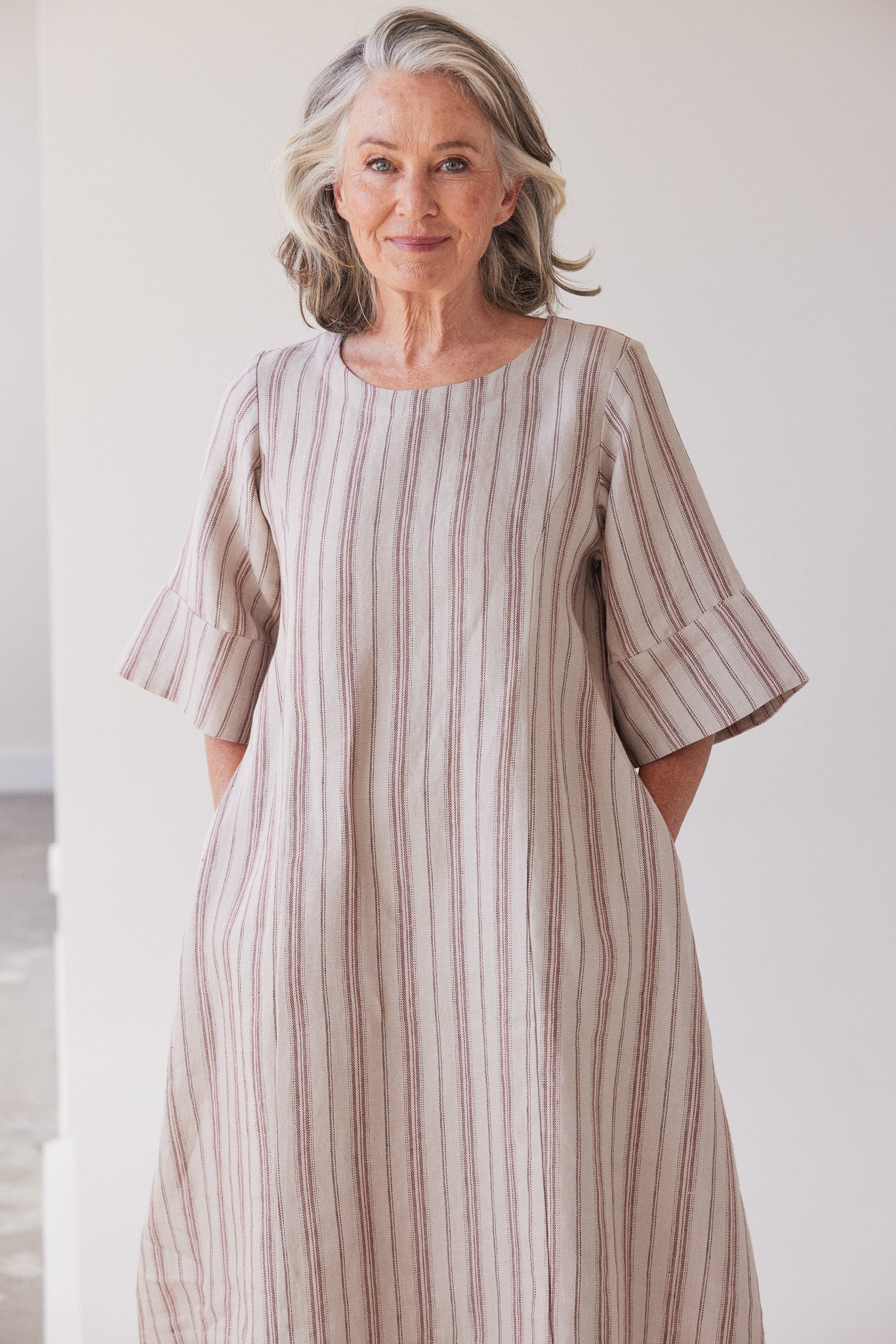 Avery Midi Dress | Brick Stripe