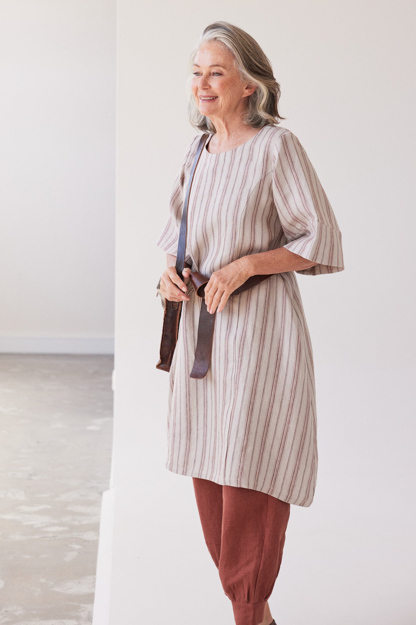 Avery Midi Dress | Brick Stripe