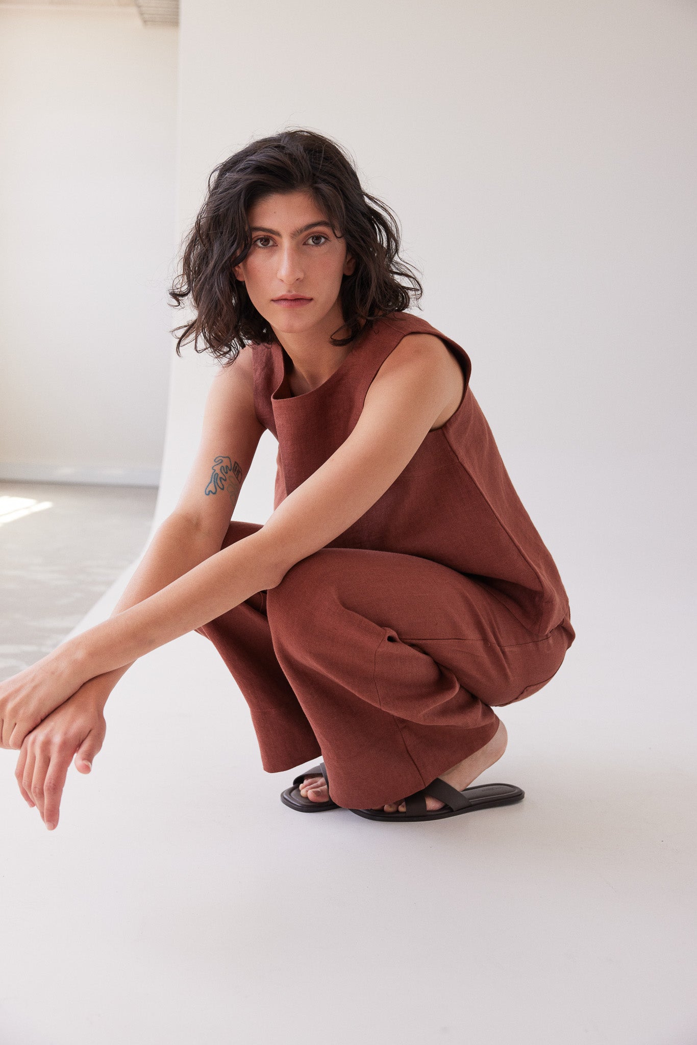 Bowie Wide Leg Pant | Brick