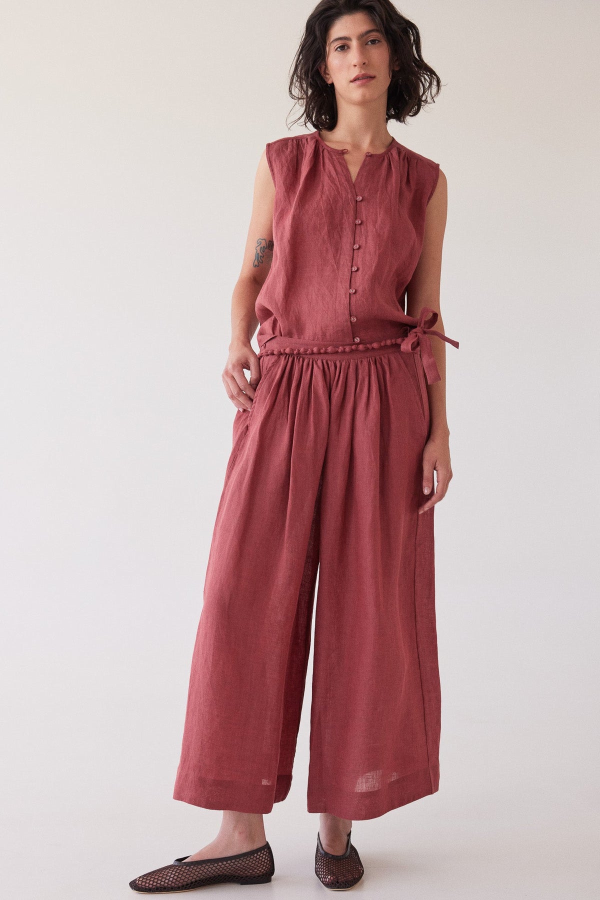 Lauri Pleated Culotte | Burnt Sienna