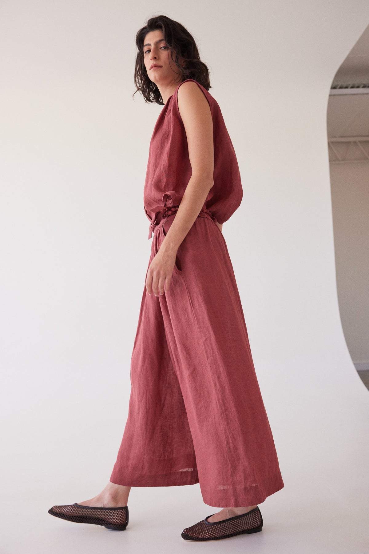 Lauri Pleated Culotte | Burnt Sienna