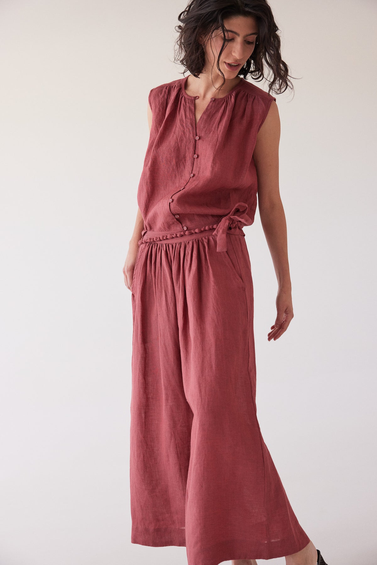Lauri Pleated Culotte | Burnt Sienna