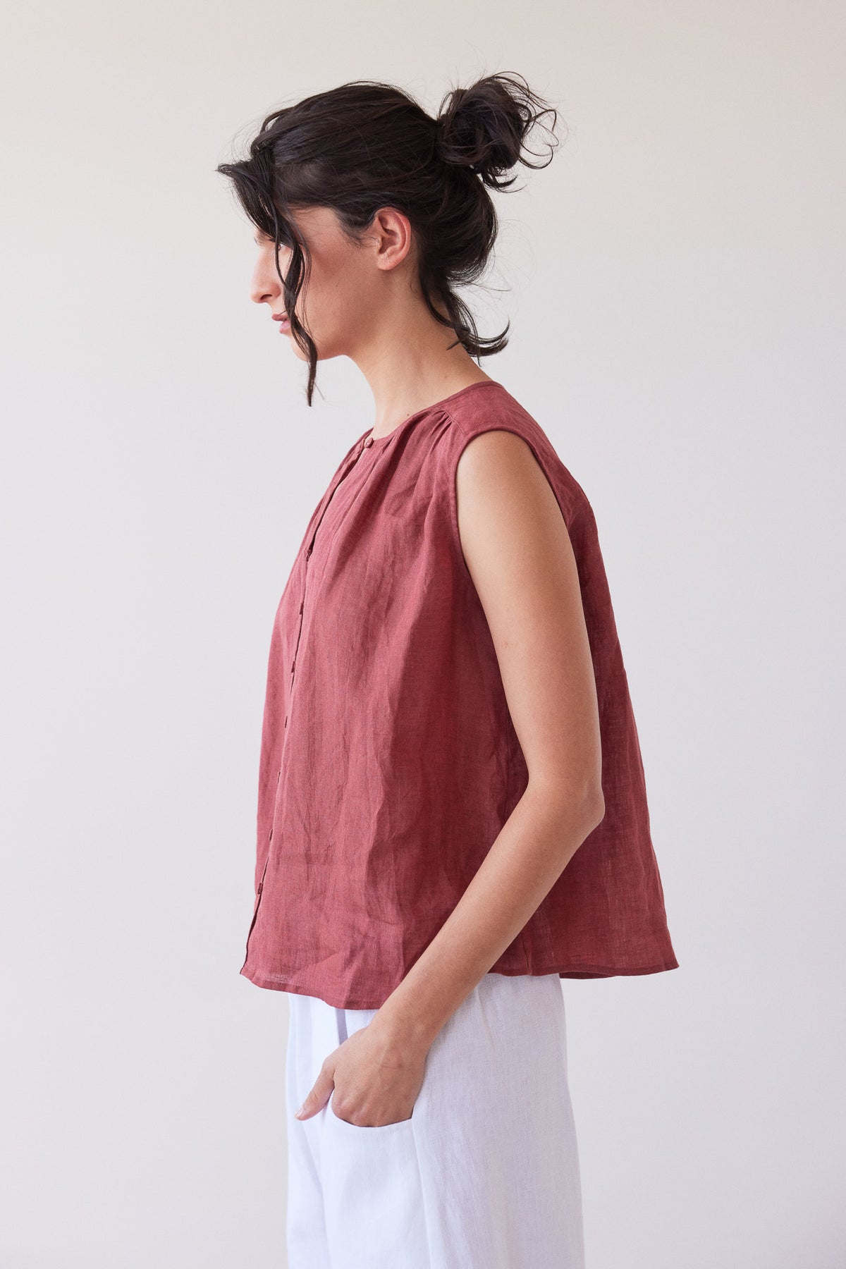 Clara Sleeveless Top | Burnt Sienna