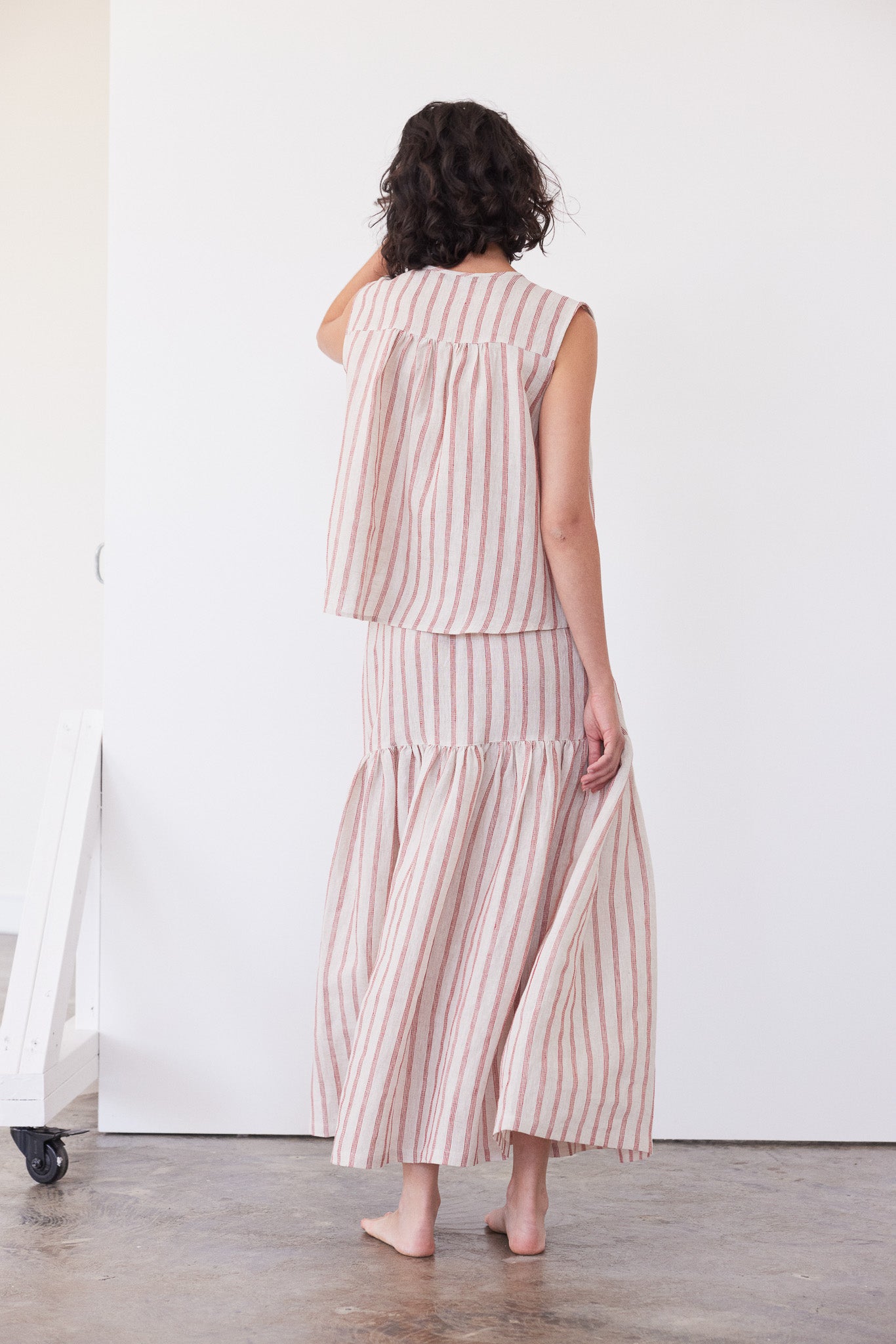 Clara Sleeveless Top | Burnt Sienna Stripe