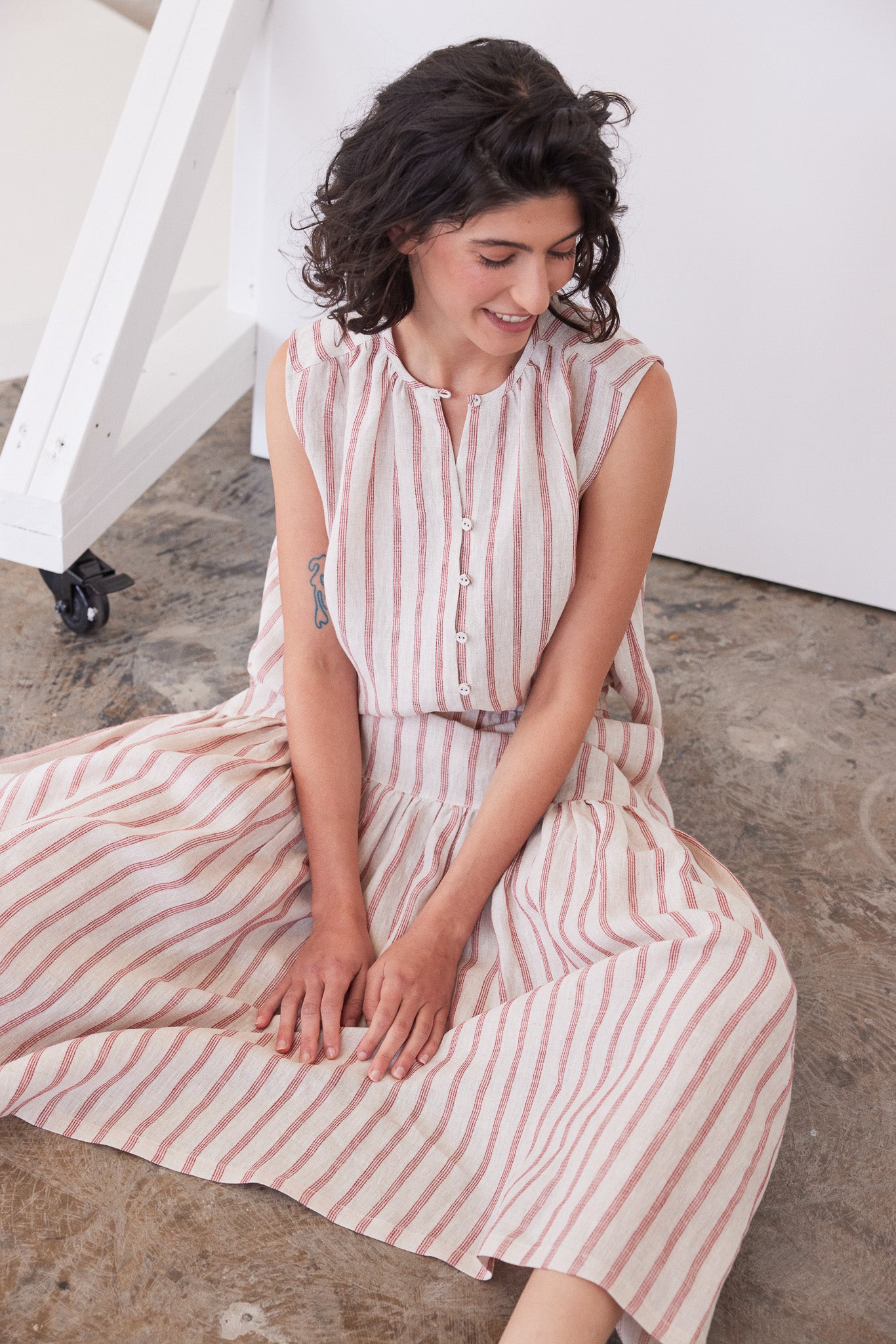 Clara Sleeveless Top | Burnt Sienna Stripe