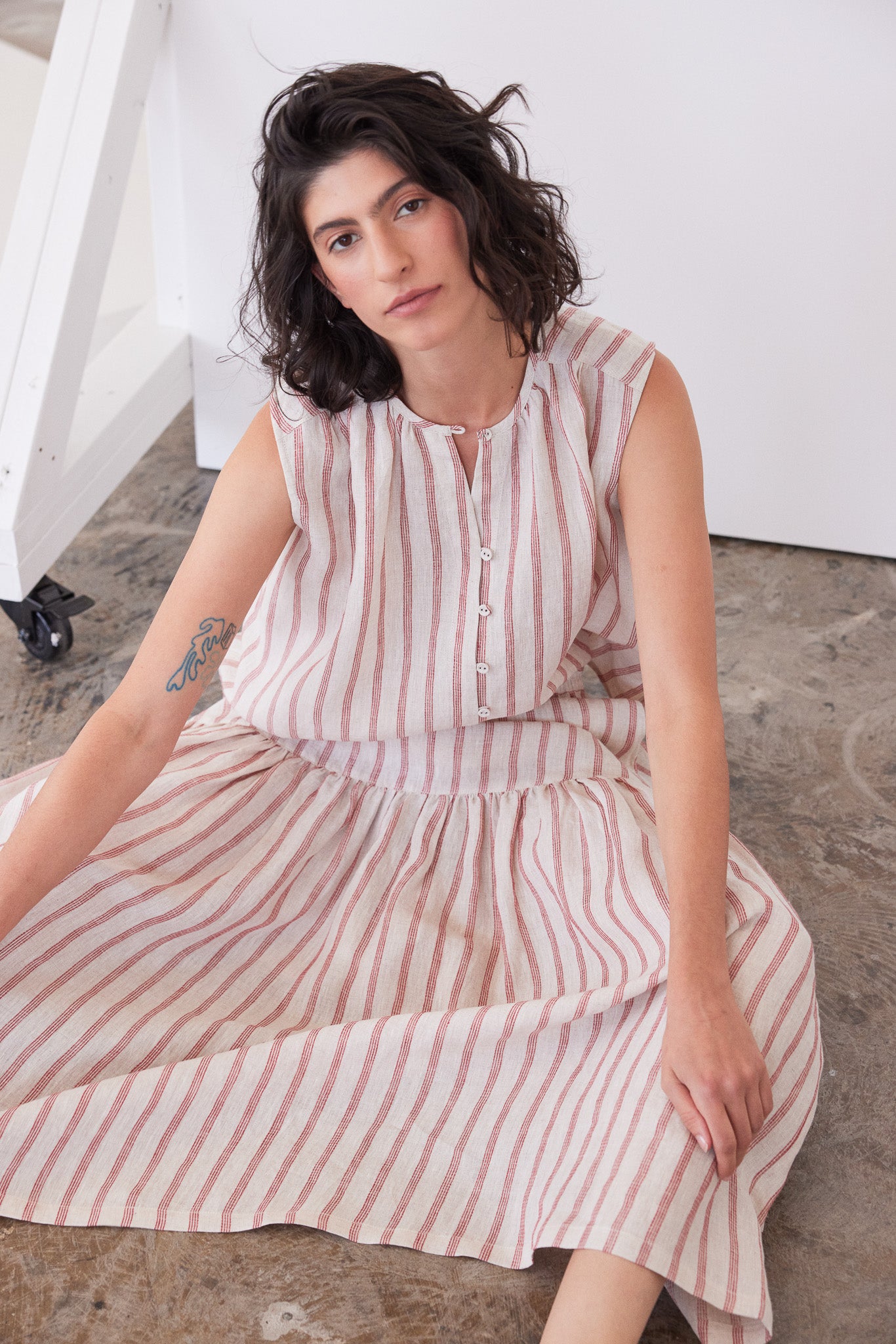Clara Sleeveless Top | Burnt Sienna Stripe