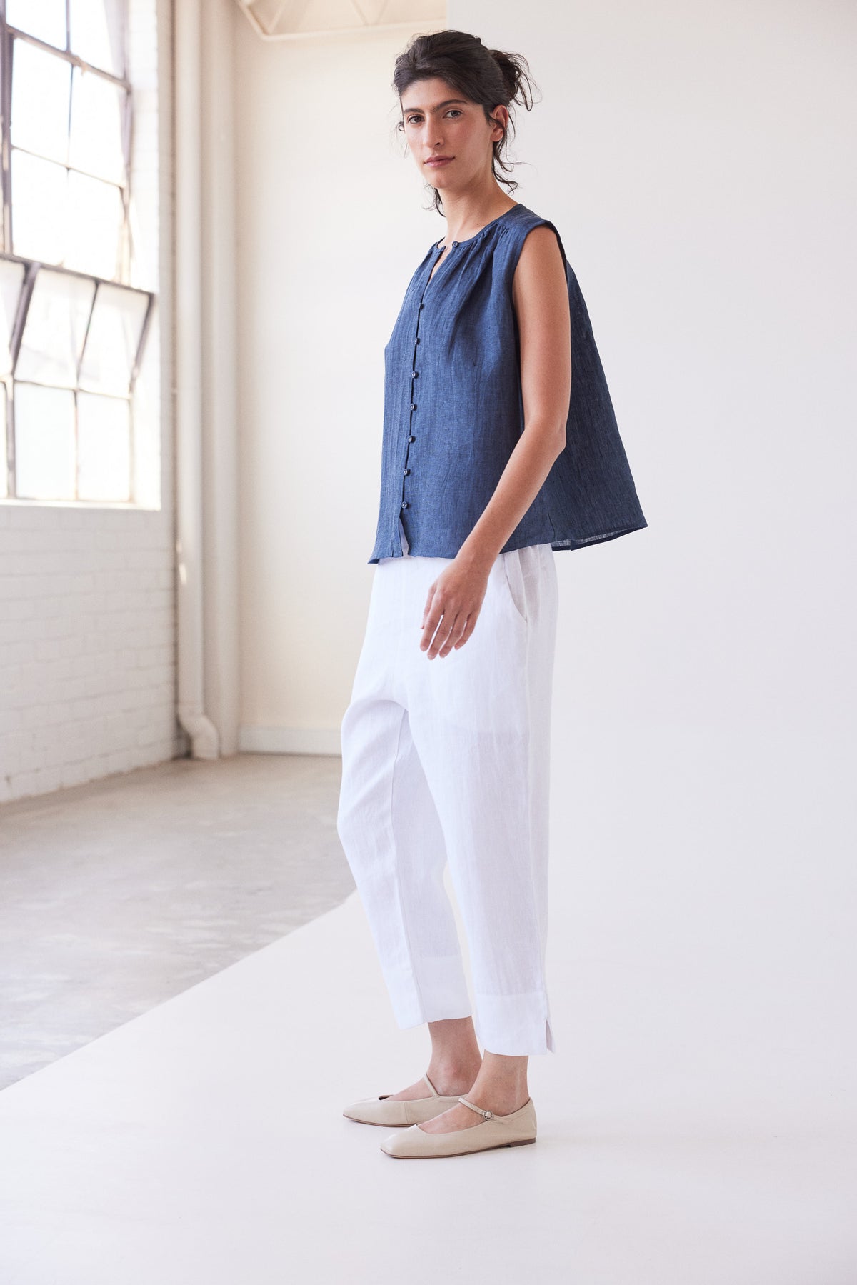Walter Cropped Pant | White