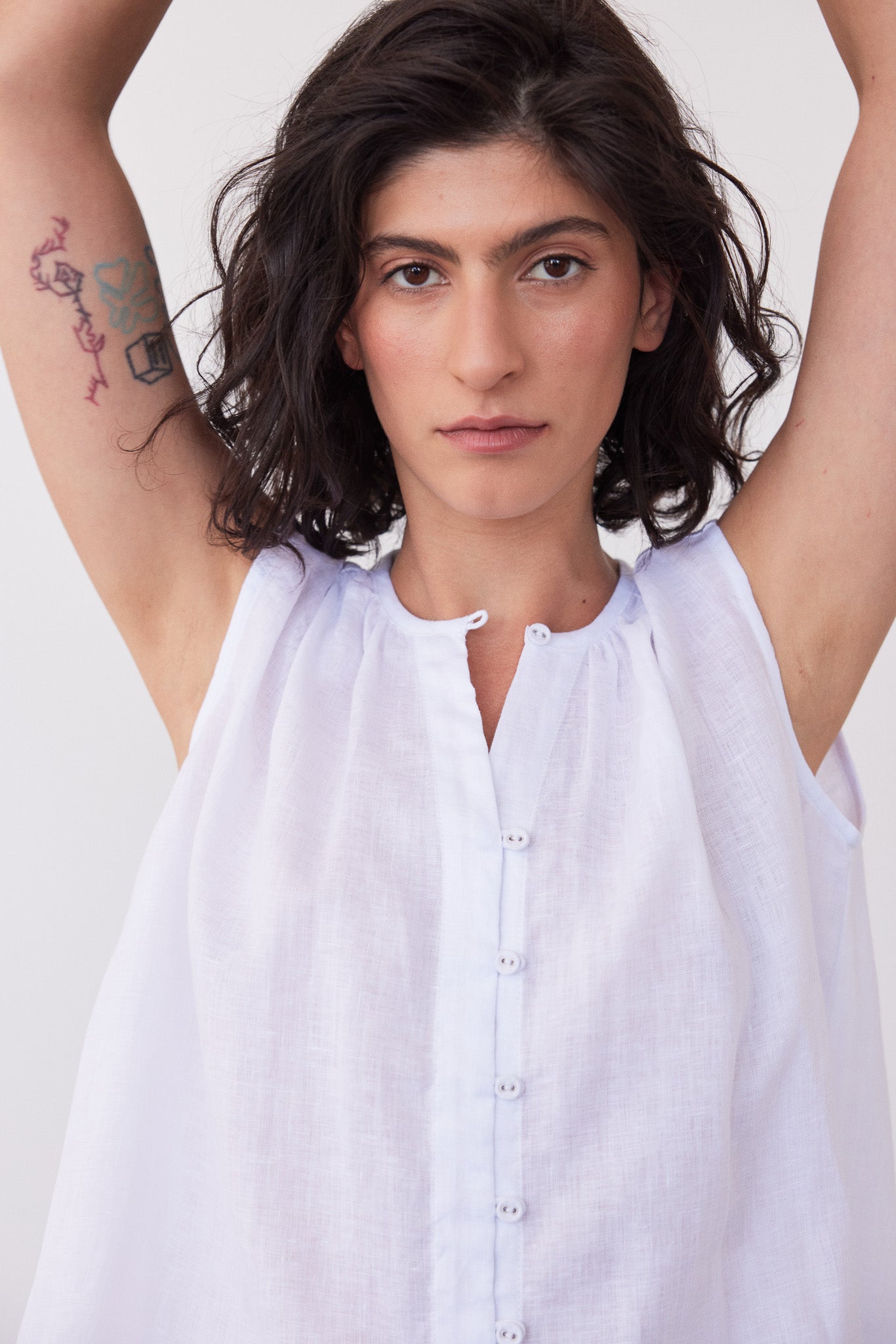 Clara Sleeveless Top | White