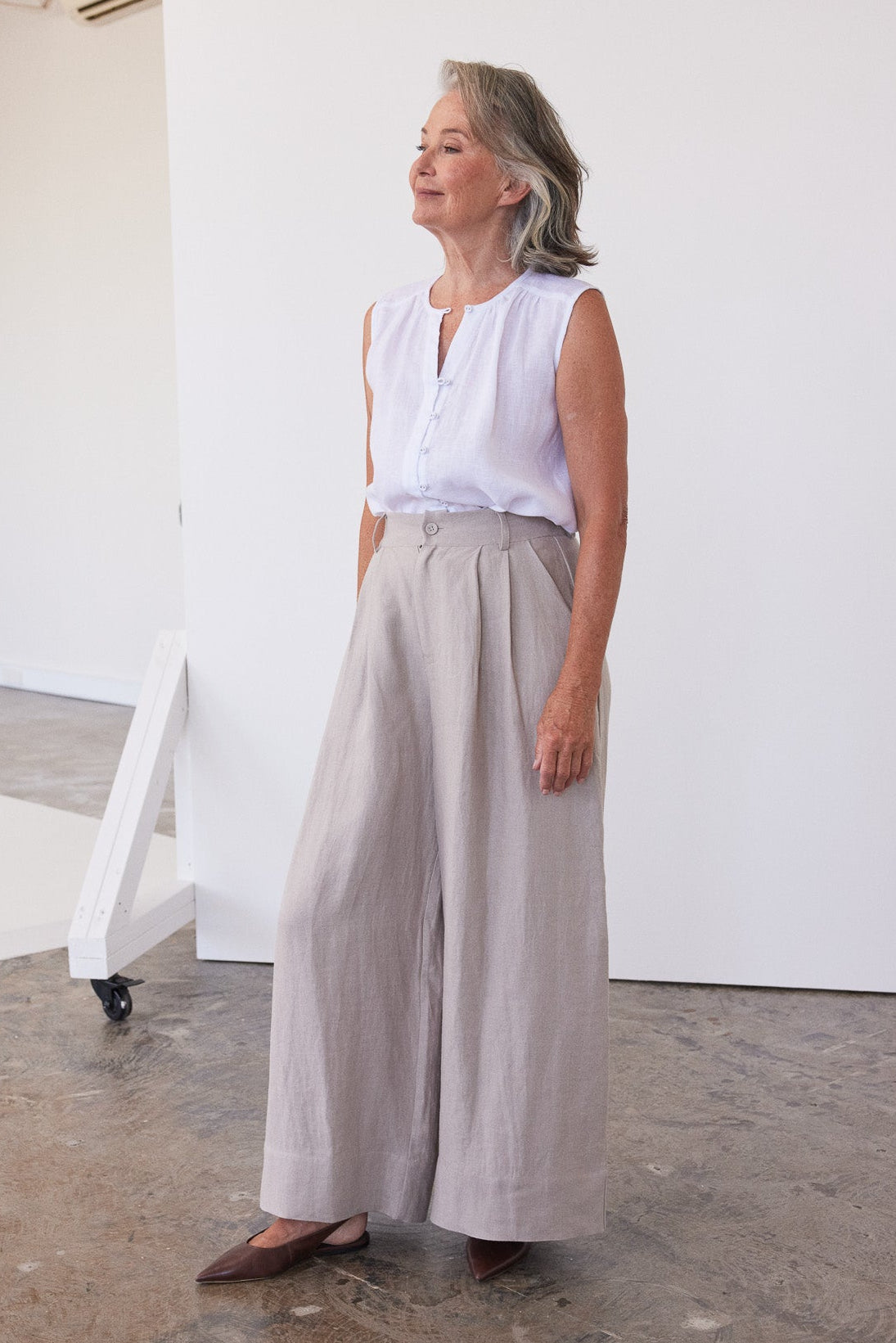 Easton Wide Leg Pant | Stone