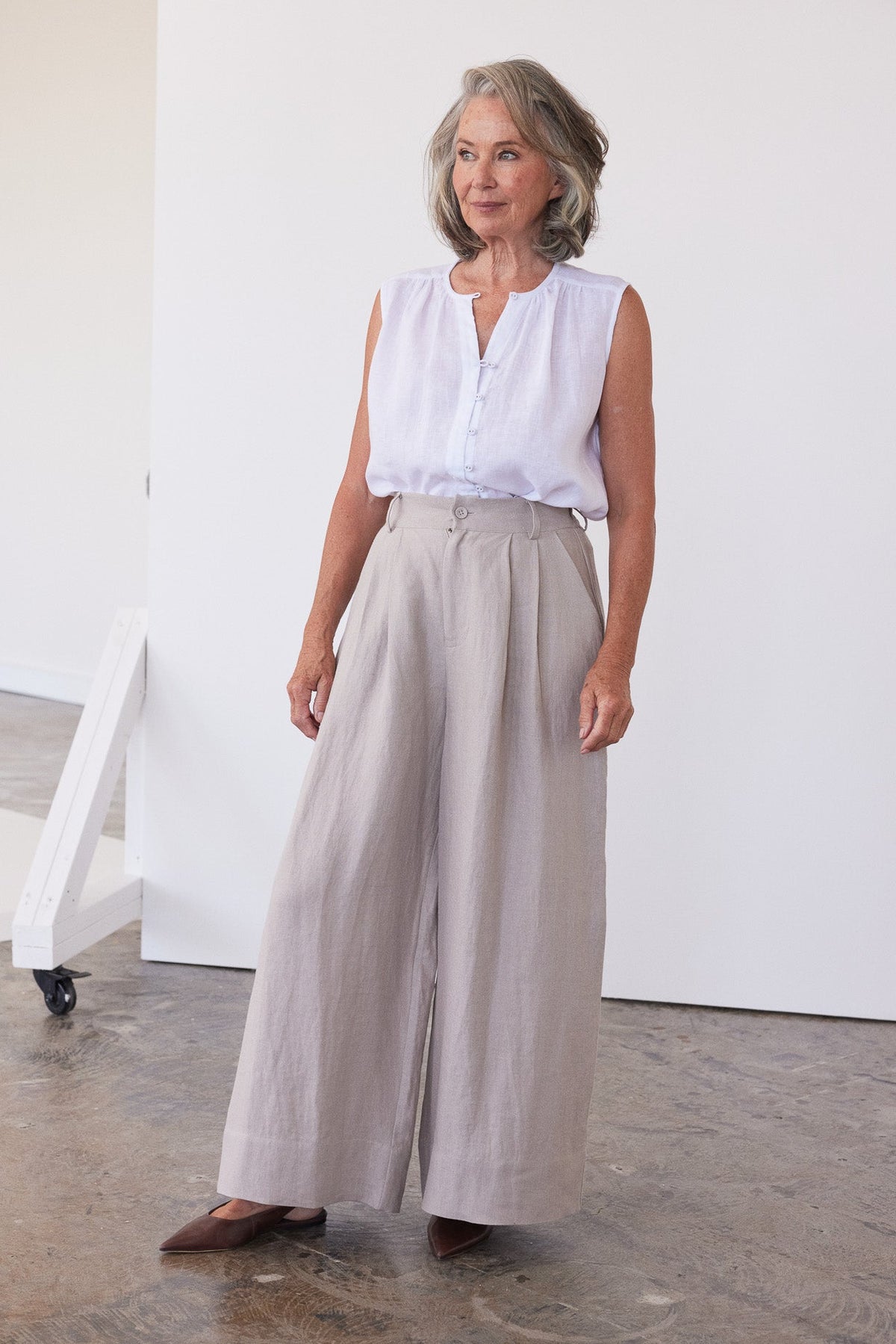 Easton Wide Leg Pant | Stone