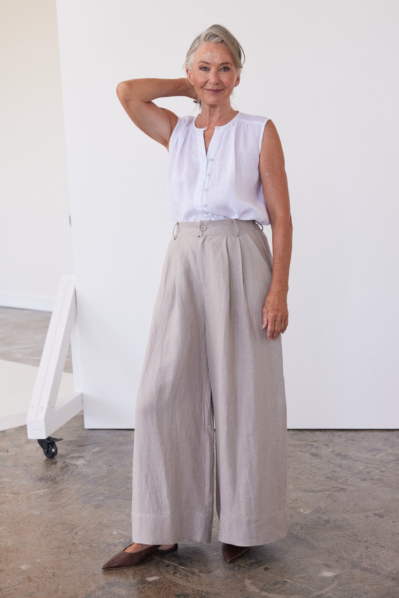 Easton Wide Leg Pant | Stone