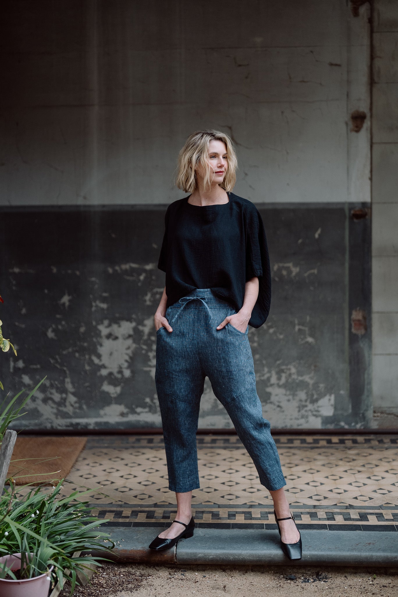 Clover Pant | Navy Pinstripe