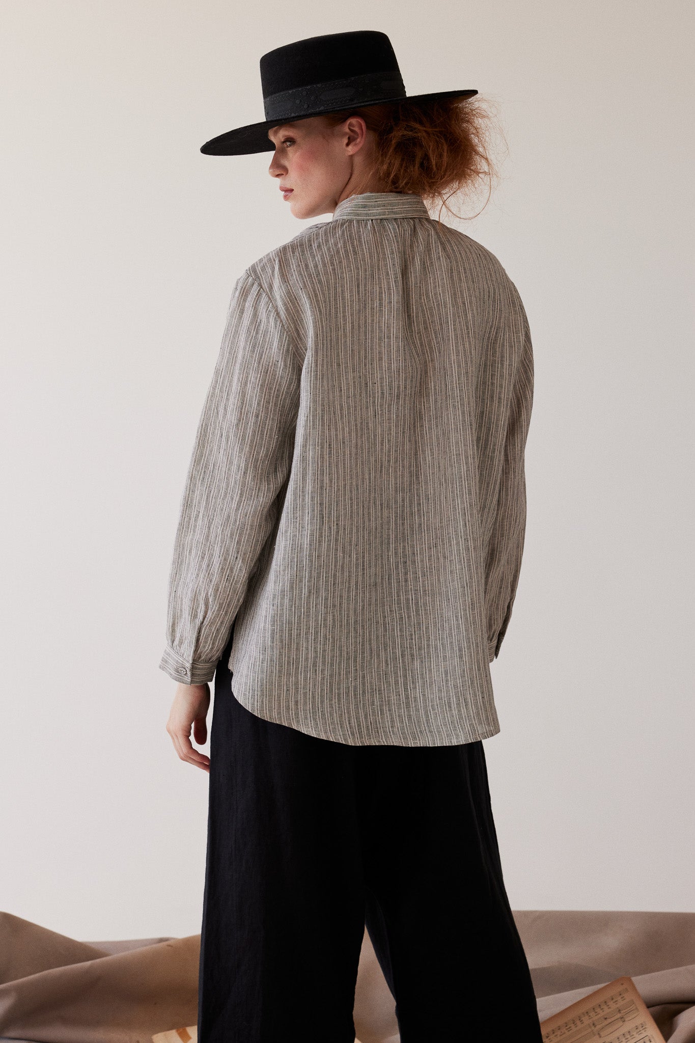 Cohen Button Through Shirt | Stippling Stripe