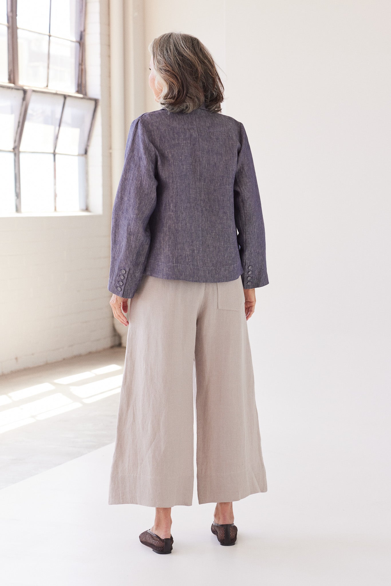 Conran Blazer | Dusty Denim Linen