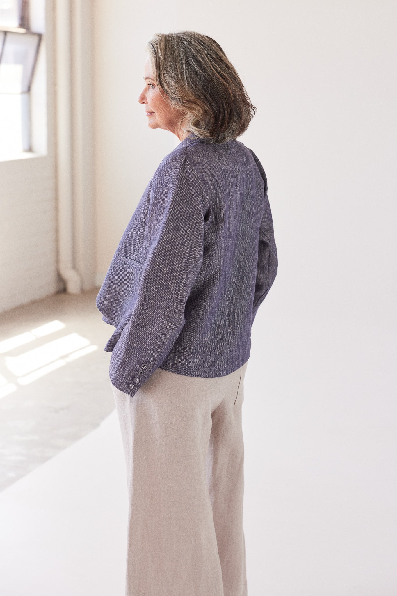 Conran Blazer | Dusty Denim Linen
