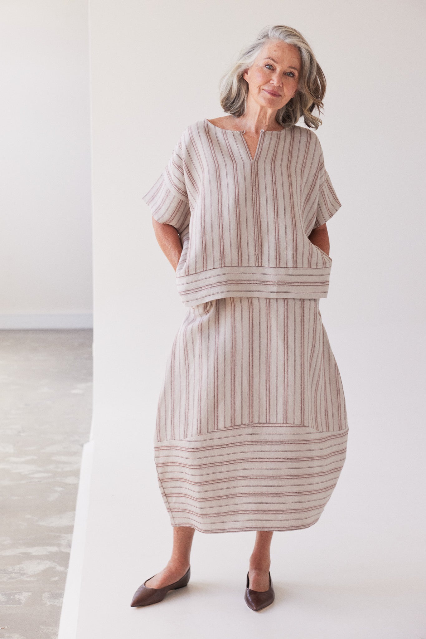 Eadie Statement Skirt | Brick Stripe
