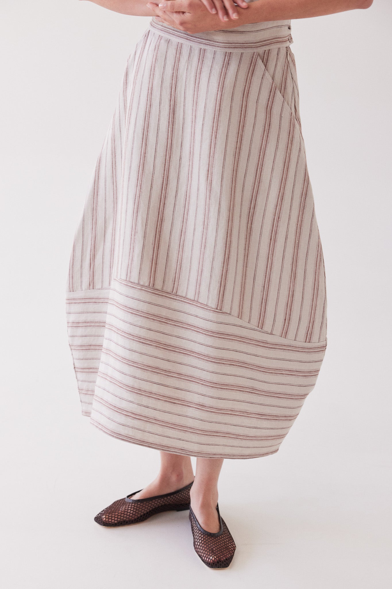 Eadie Statement Skirt | Brick Stripe
