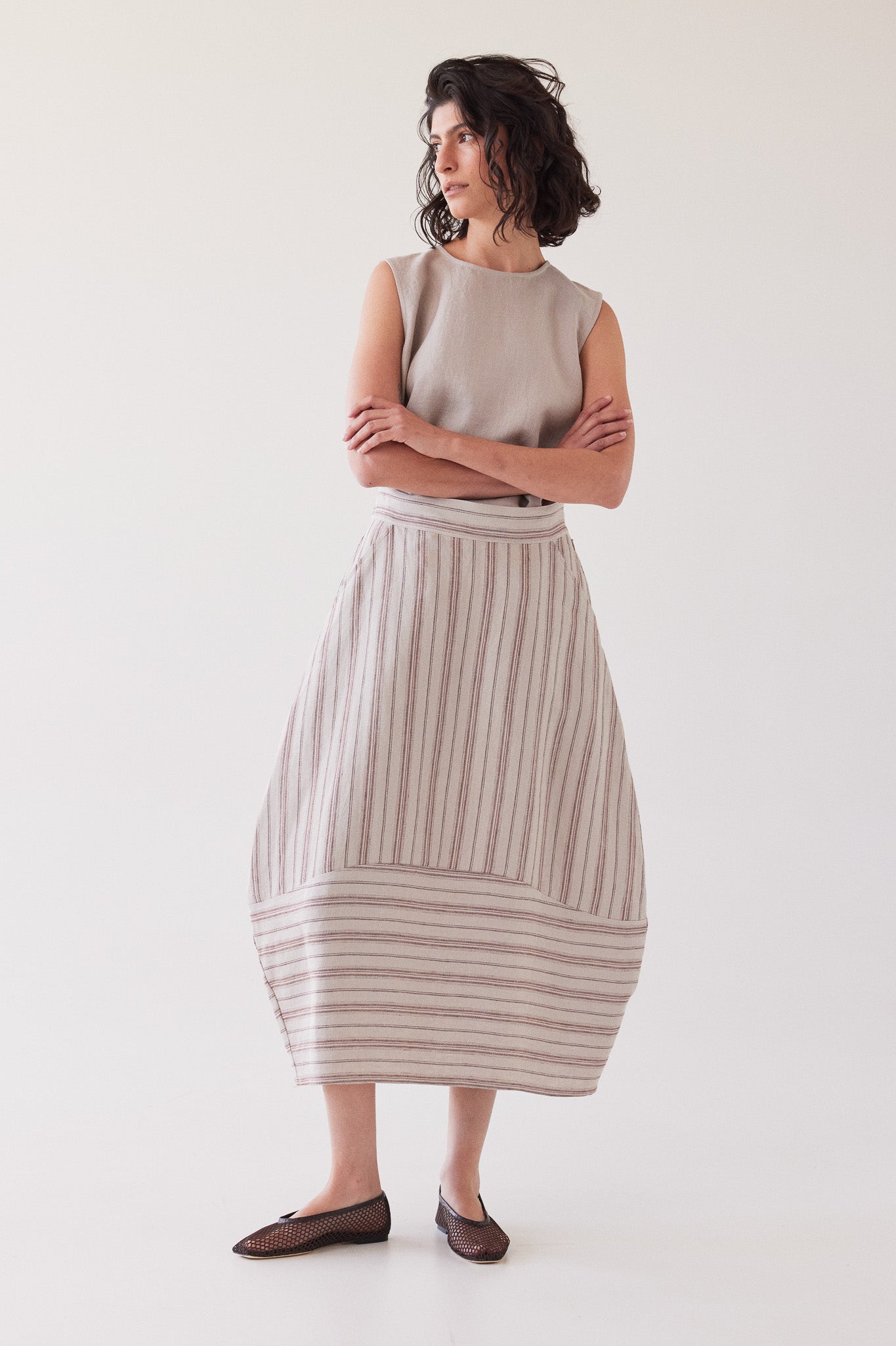 Eadie Statement Skirt | Brick Stripe
