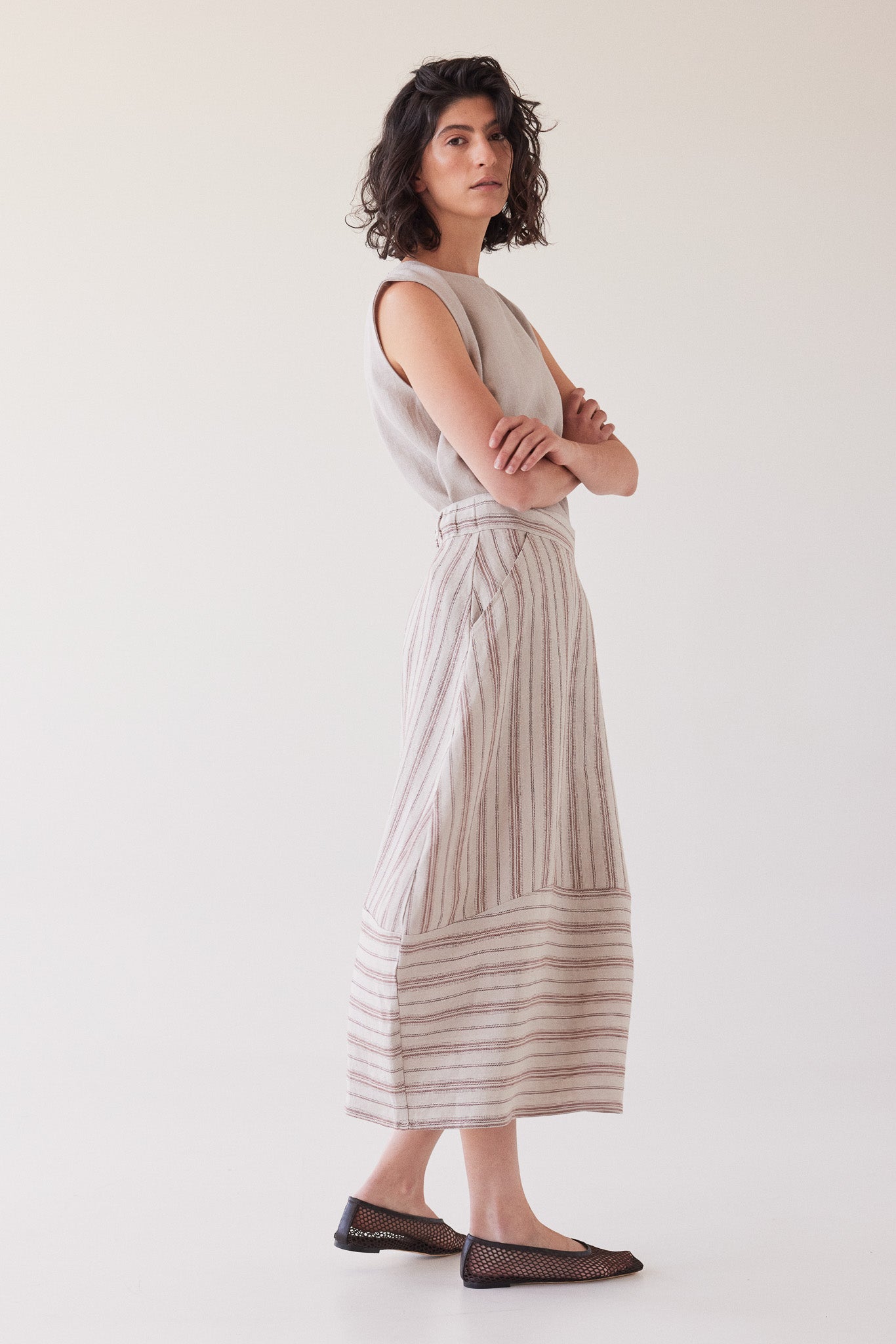 Eadie Statement Skirt | Brick Stripe