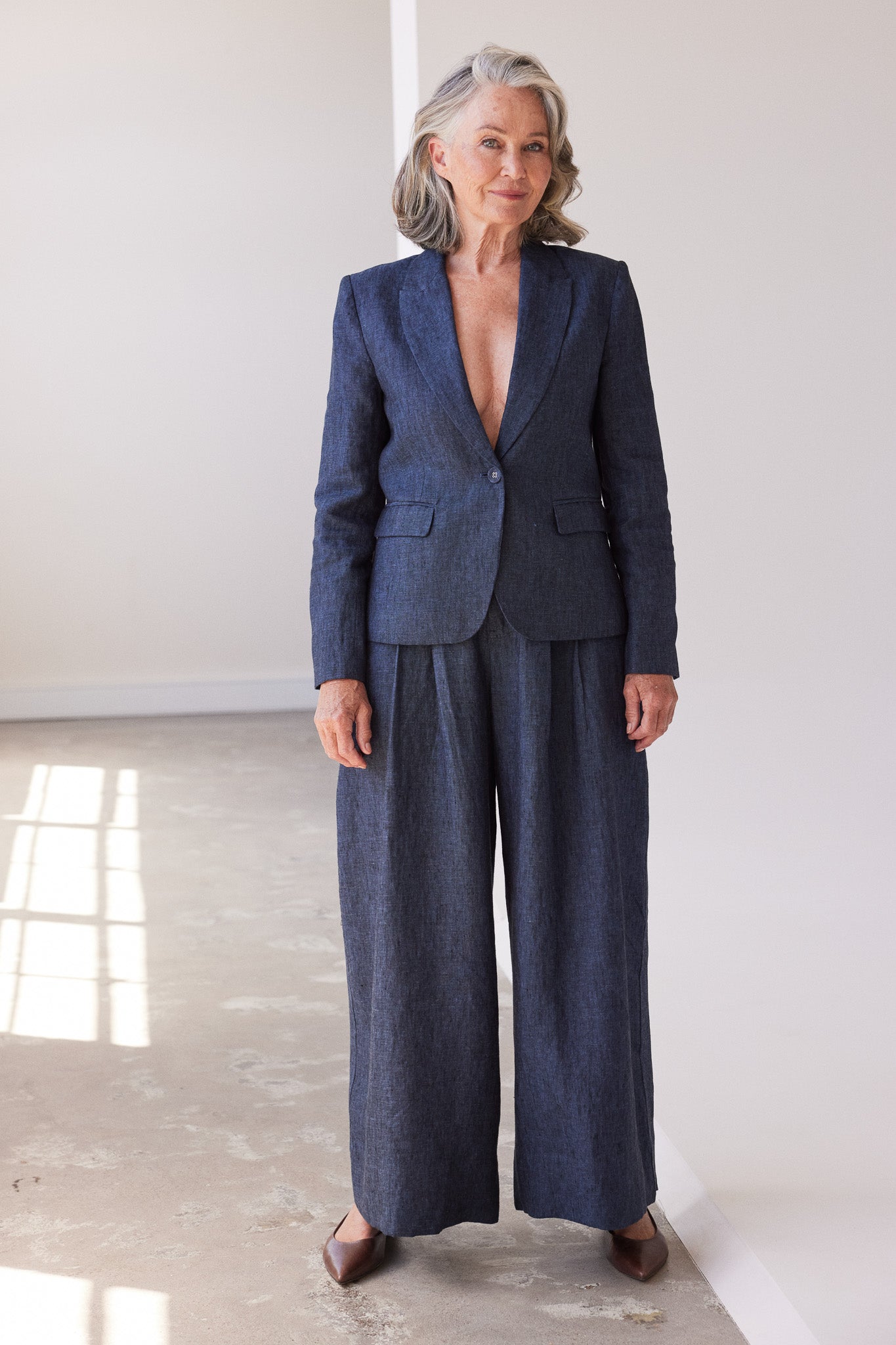 Easton Wide Leg Pant | Navy