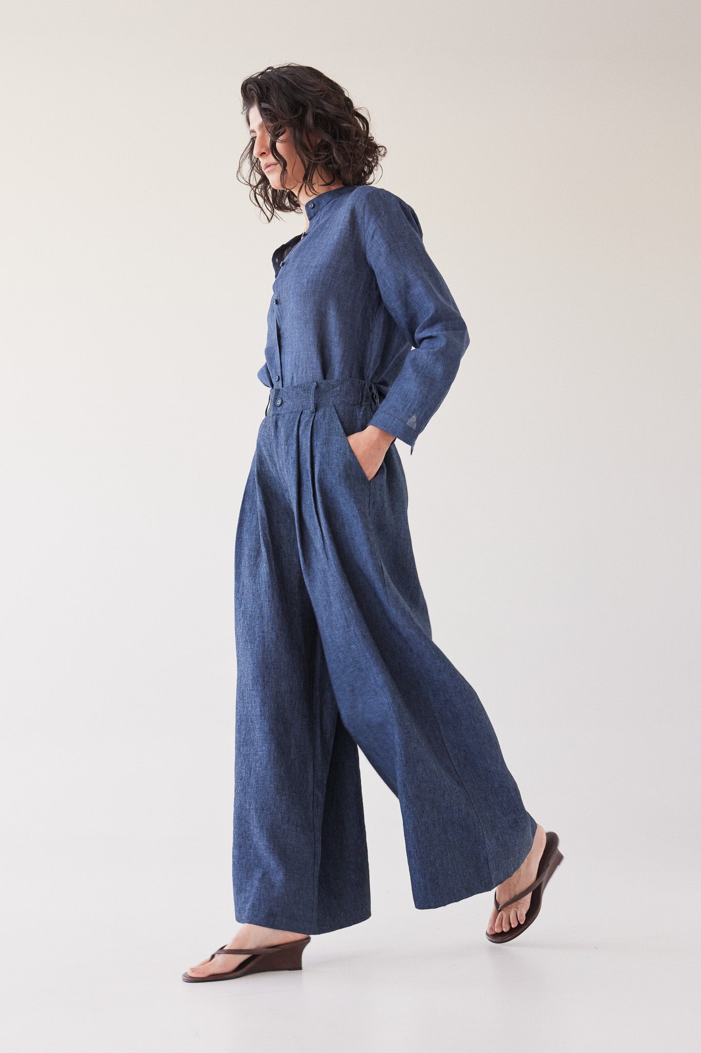 Easton Wide Leg Pant | Navy