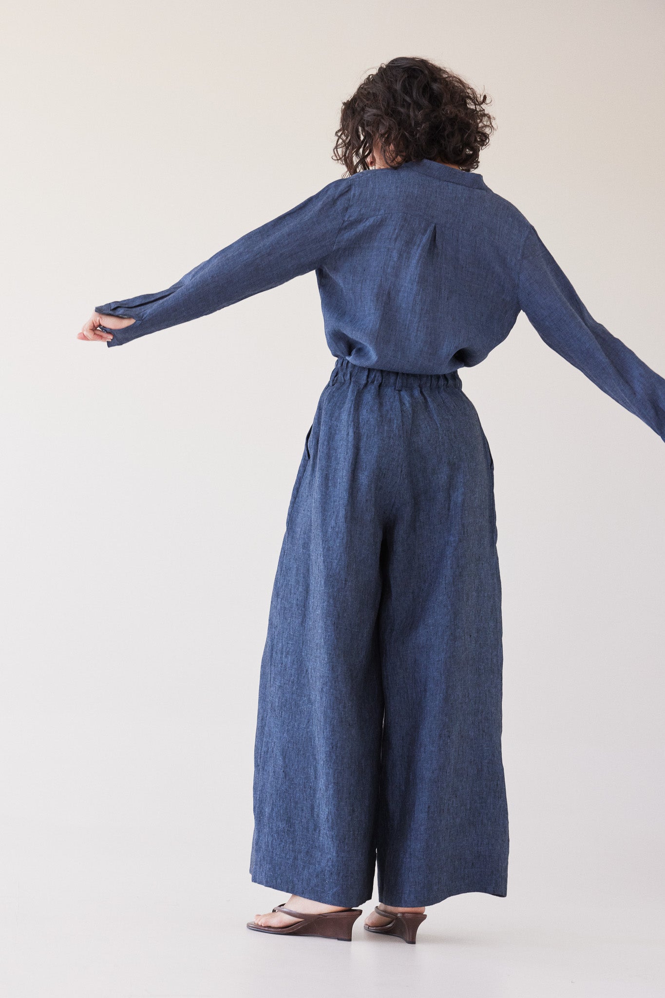 Easton Wide Leg Pant | Navy