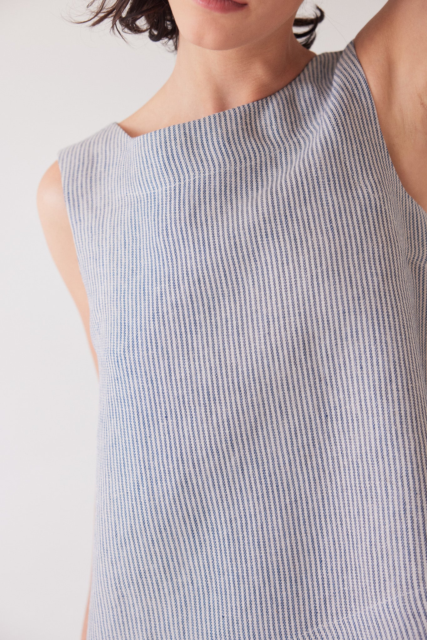 Ellis Shell Top | Chambray Stripe