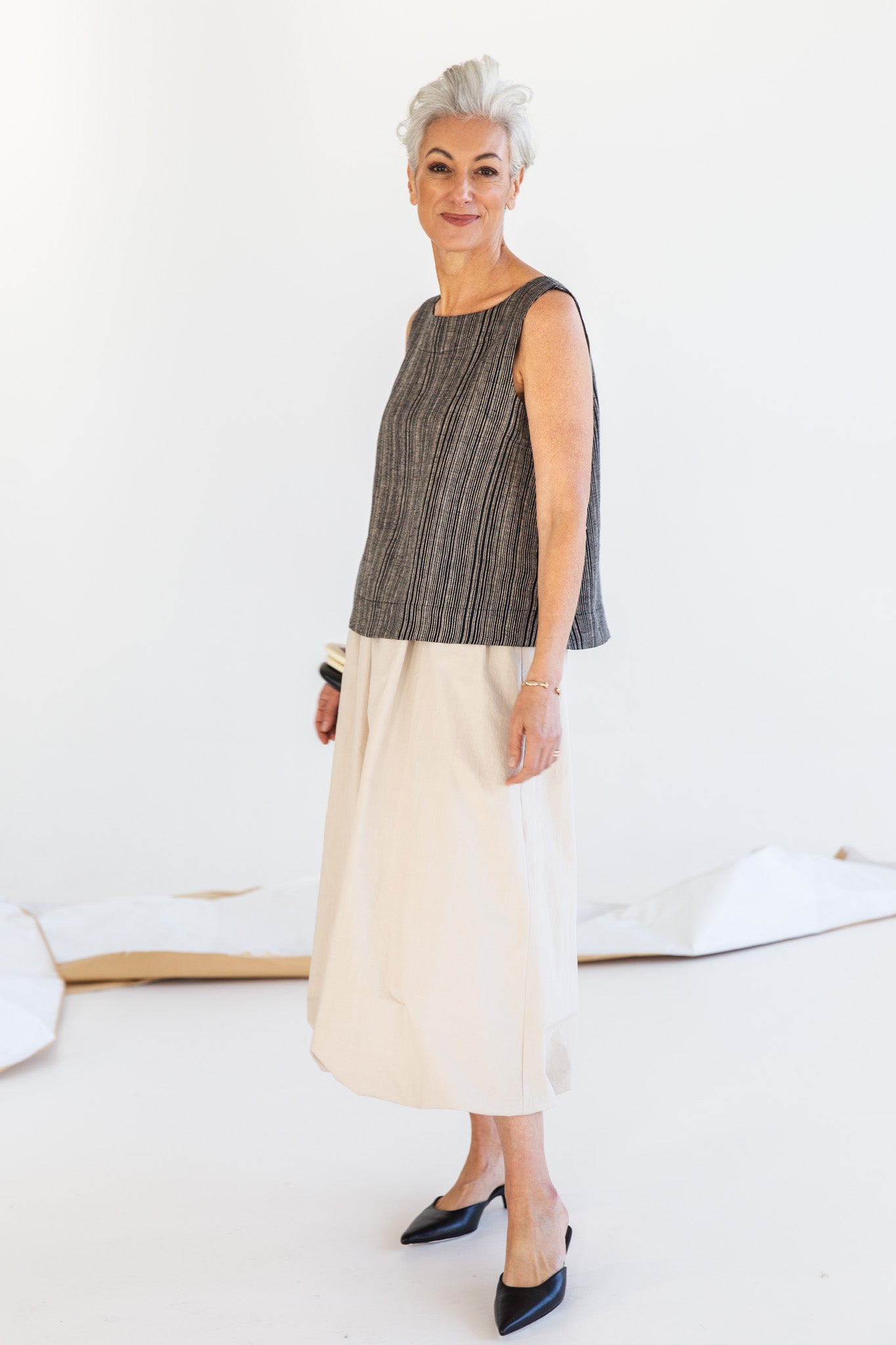 Ellis Shell Top | Raven Stripe