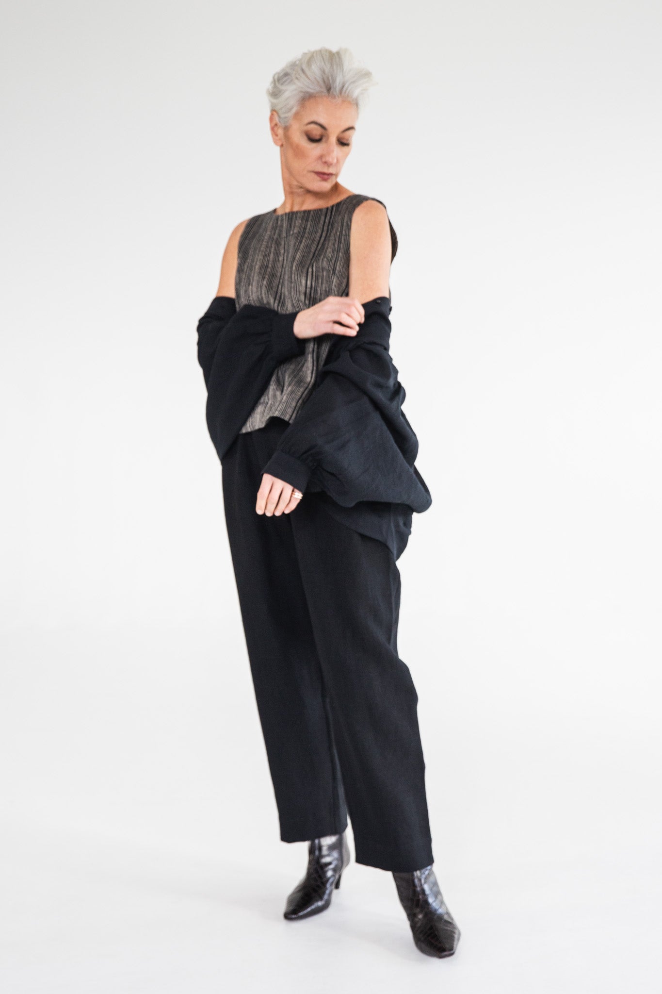 Ellis Shell Top | Raven Stripe