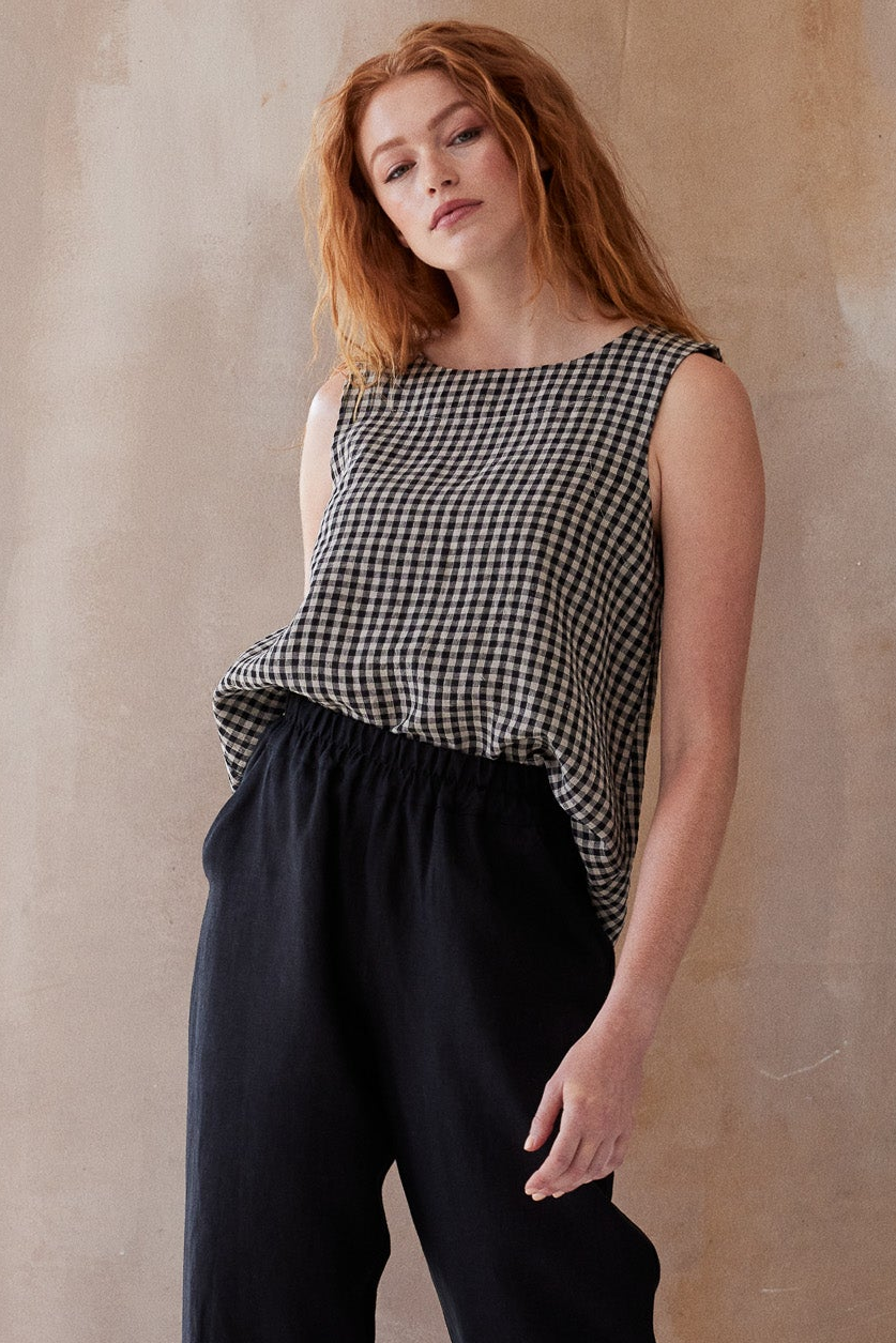 Ellis Shell Top | Black Gingham