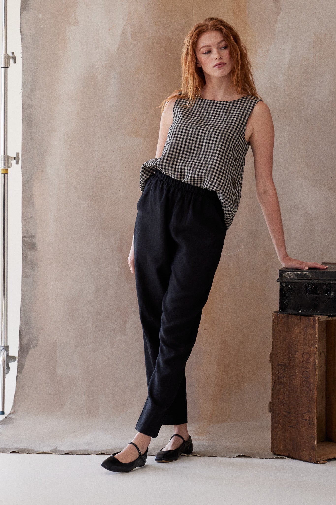 Ellis Shell Top | Black Gingham