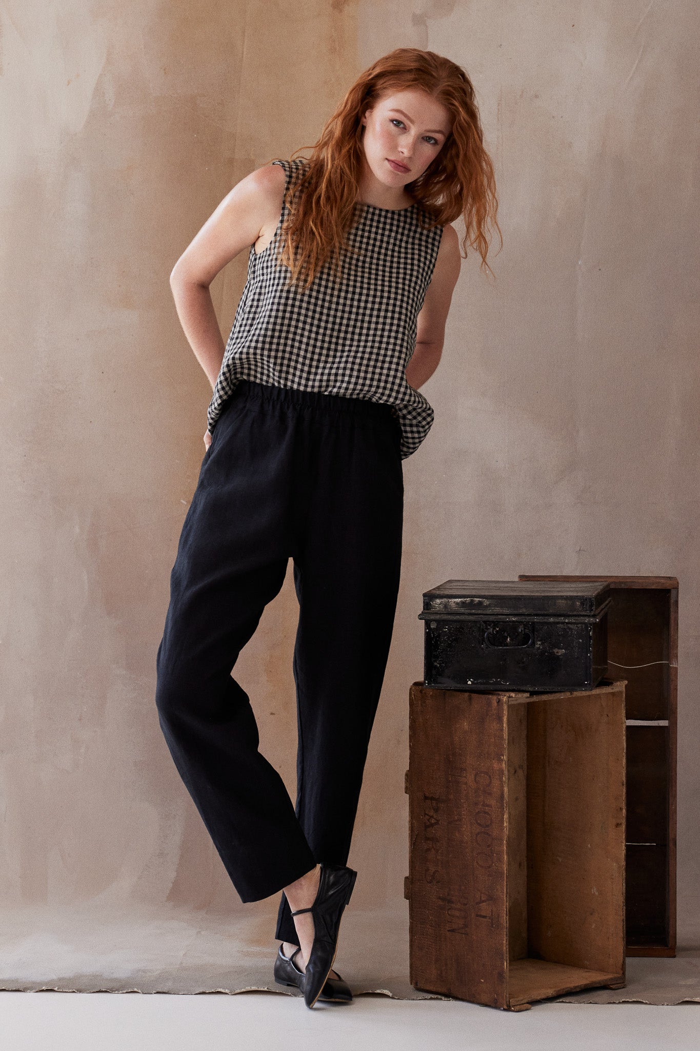 Ellis Shell Top | Black Gingham