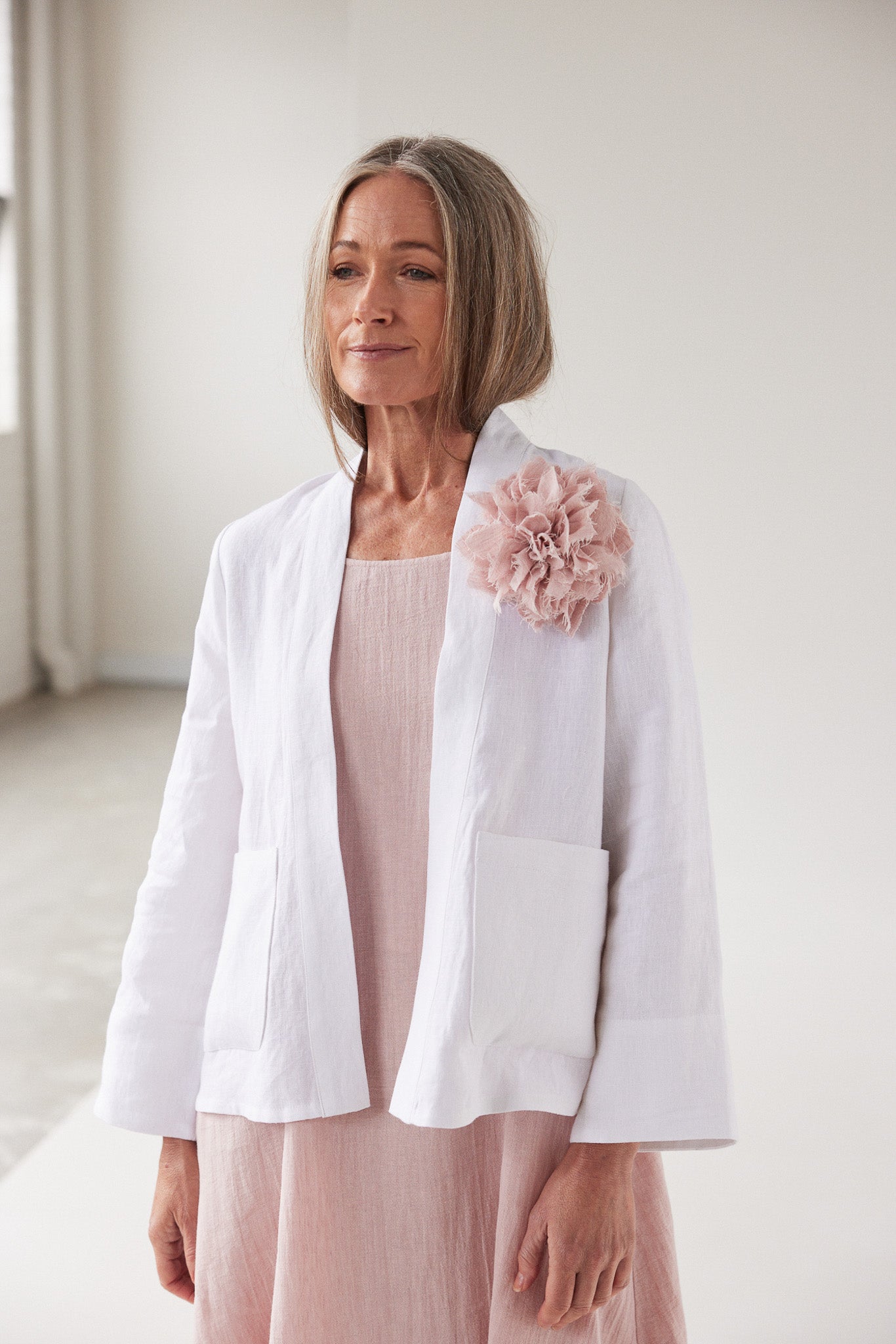 Fabric Flower Brooch | Blush