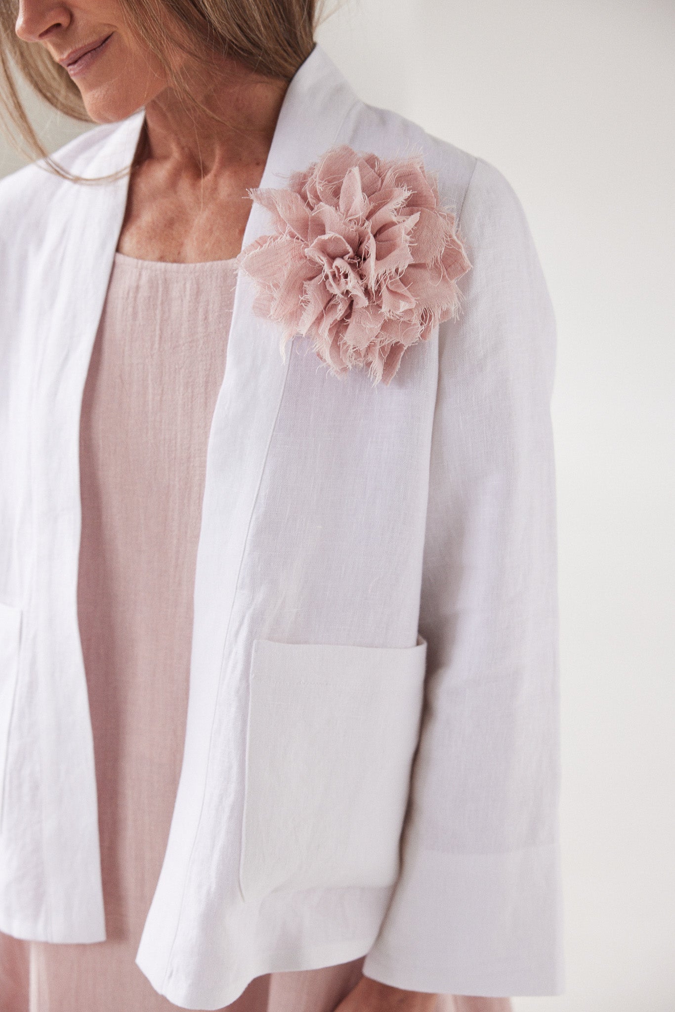 Fabric Flower Brooch | Blush