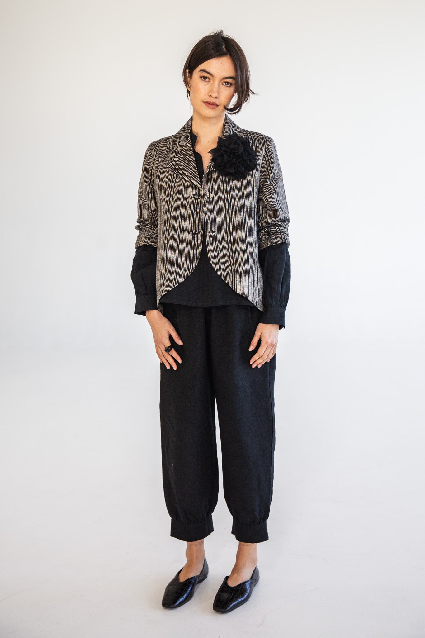 Fabric Flower Brooch | Black