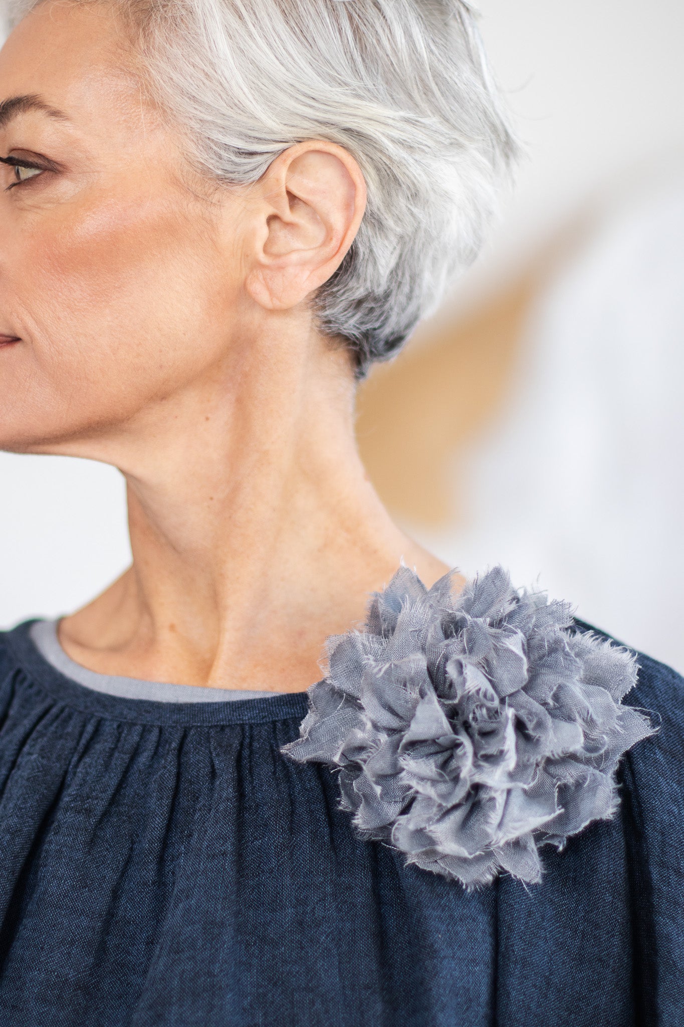 Fabric Flower Brooch | Bluebell