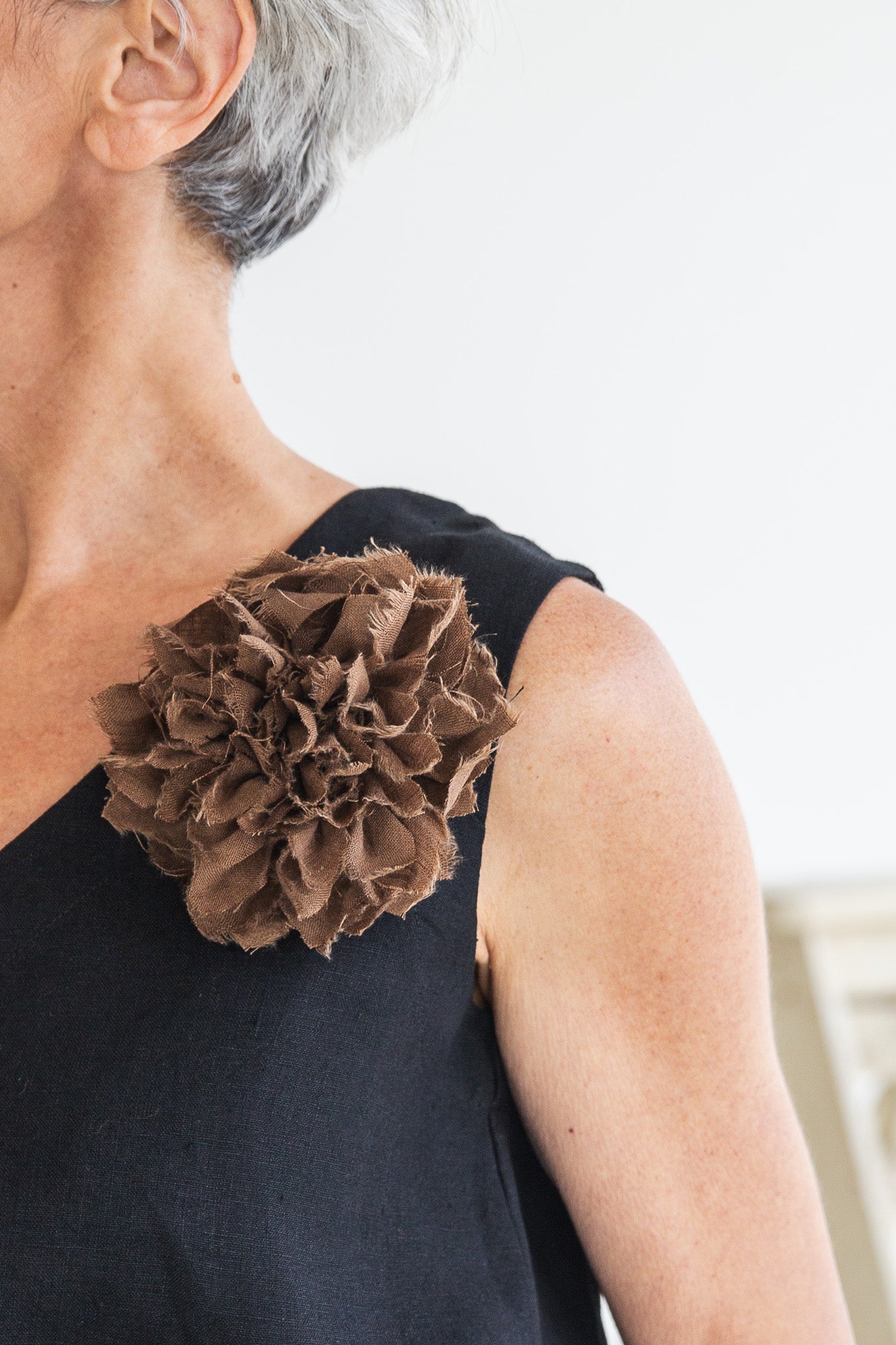 Fabric Flower Brooch | Cinnamon