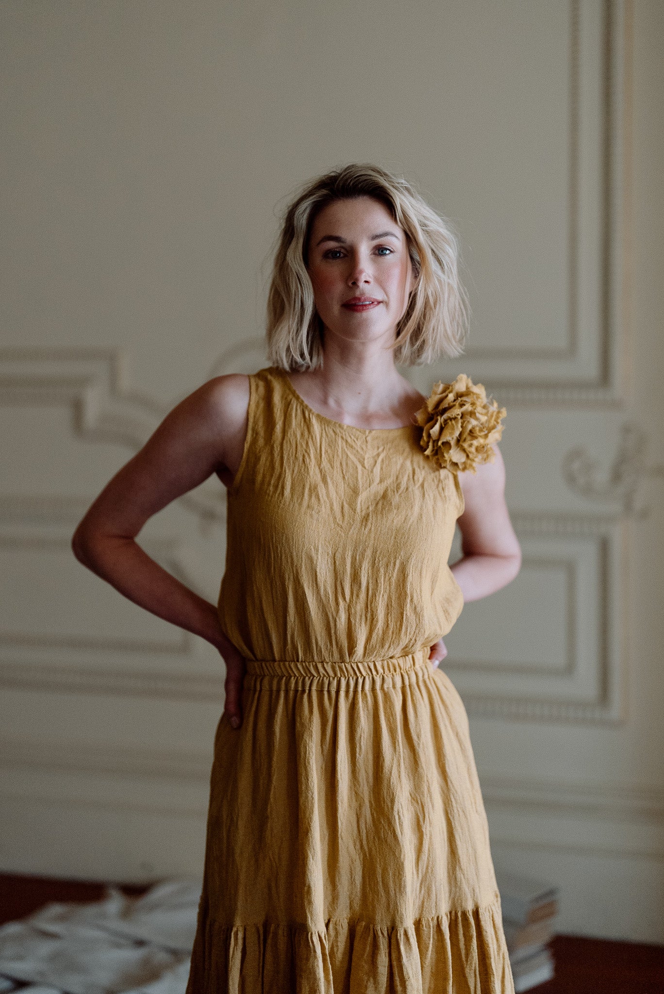 Fabric Flower Brooch | Limoncello
