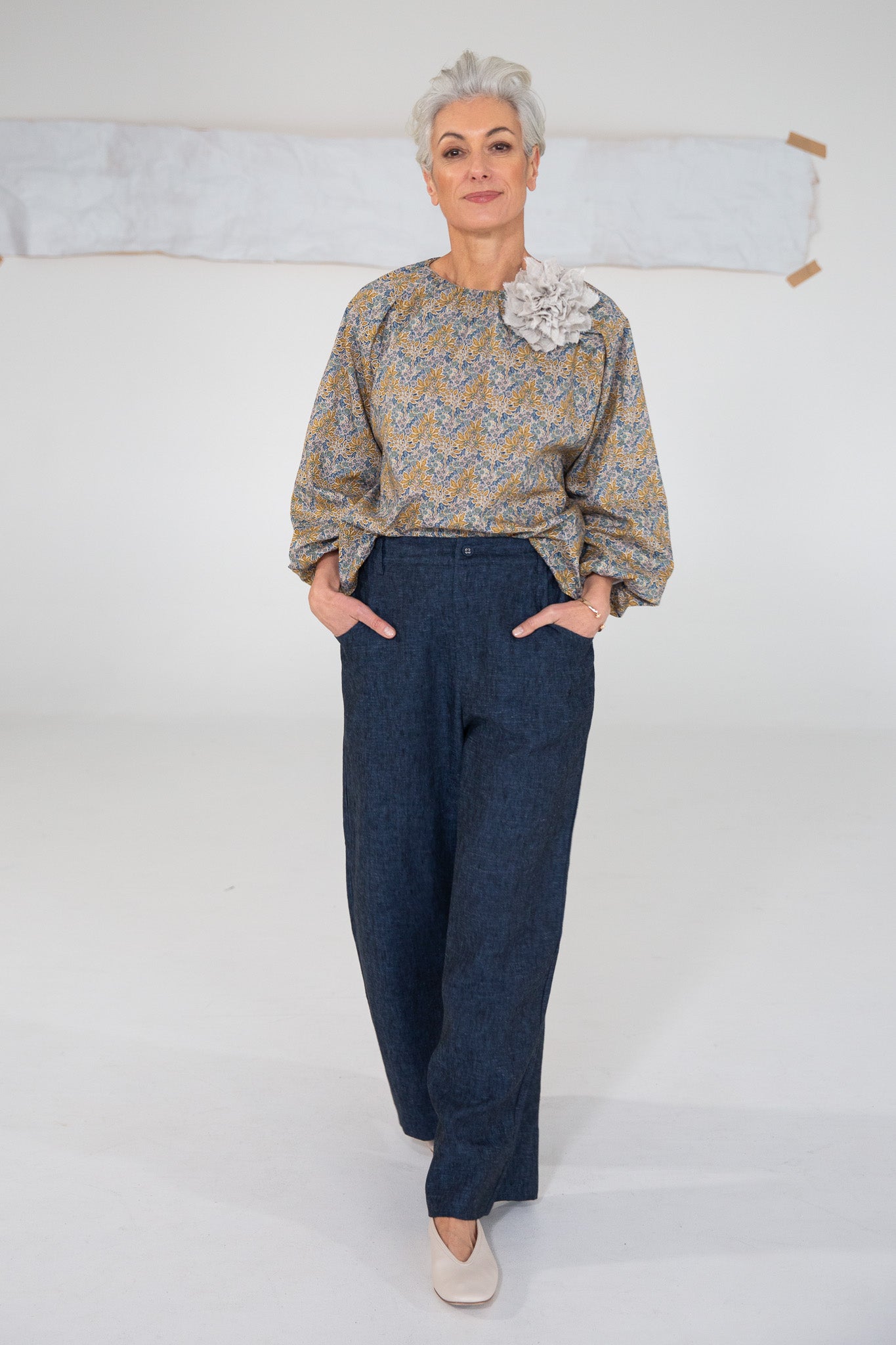 Fabric Flower Brooch | Neutral