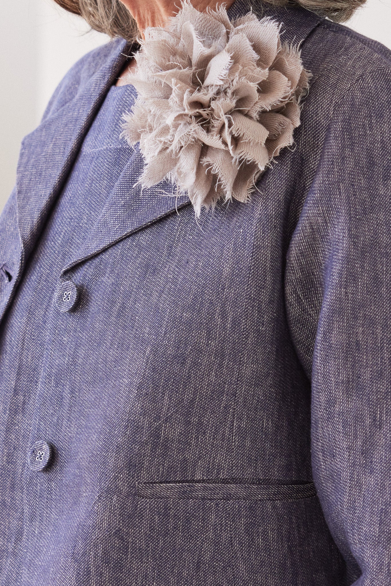 Fabric Flower Brooch | Stone