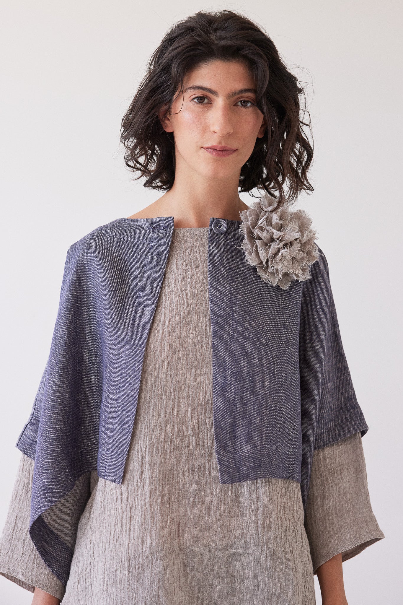 Fabric Flower Brooch | Stone Gauze