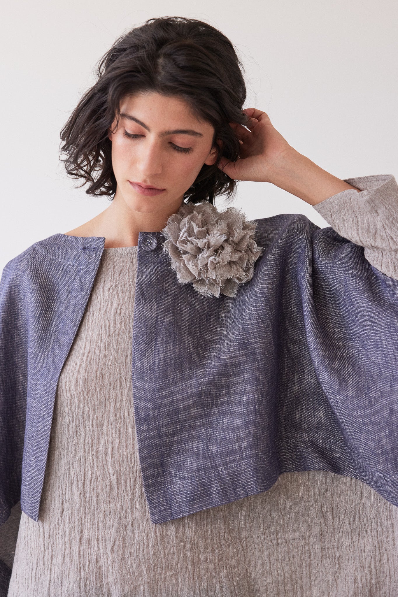 Fabric Flower Brooch | Stone Gauze
