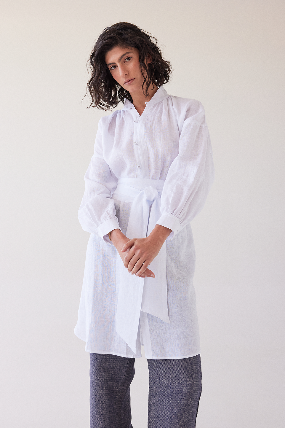 Harper Shirt Dress | White