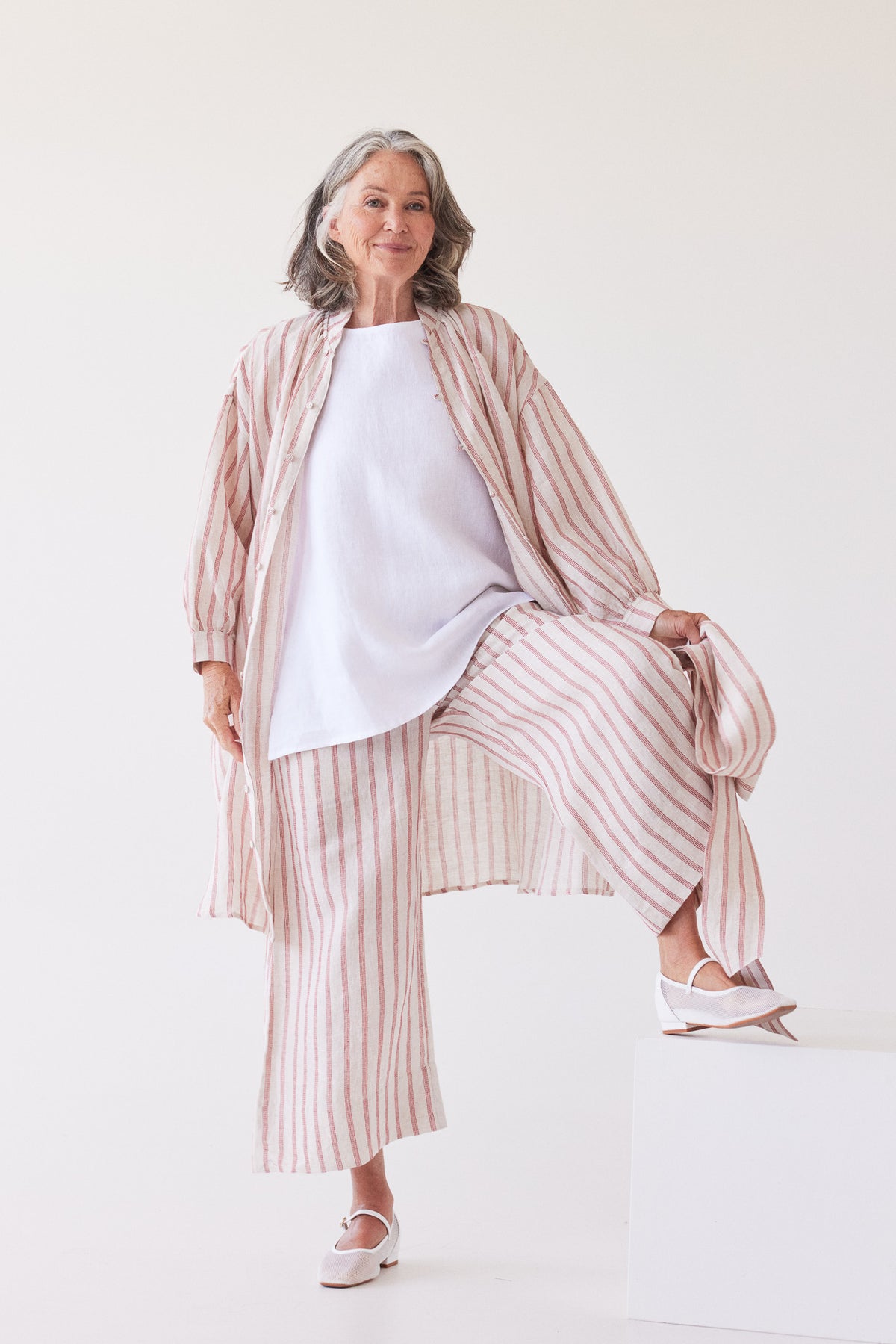 Harper Shirt Dress | Burnt Sienna Stripe